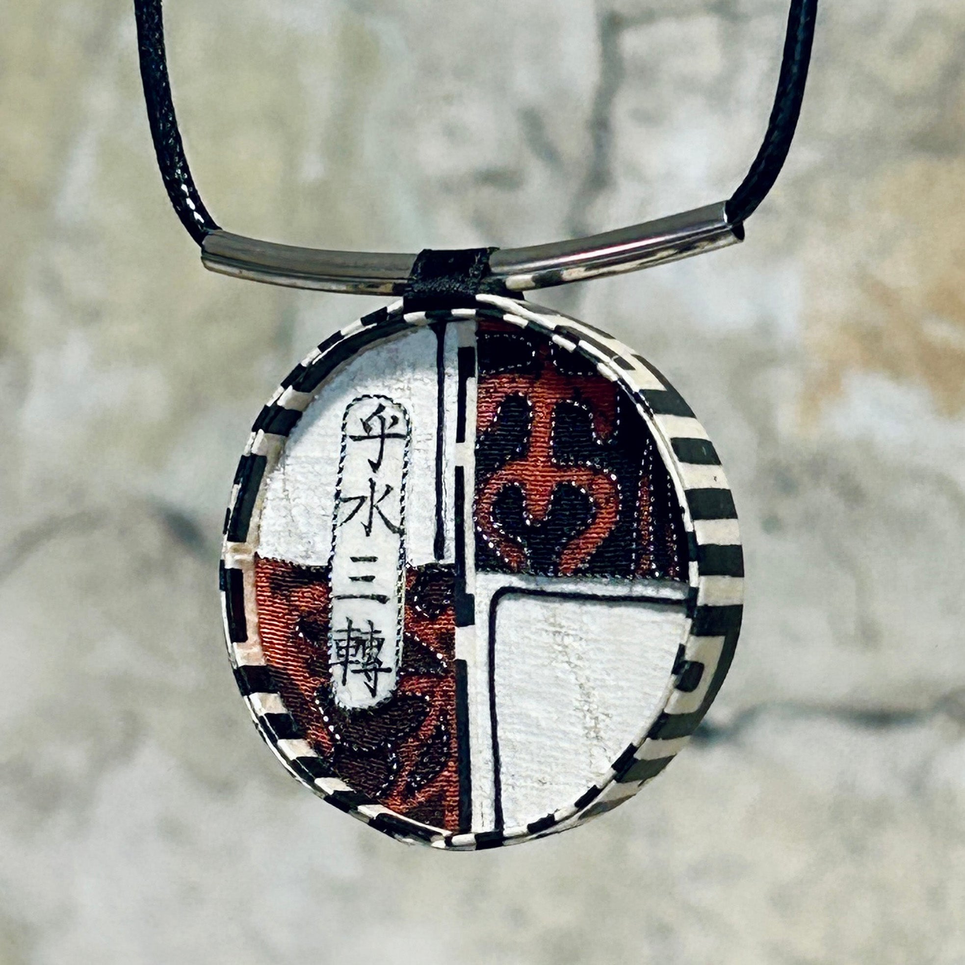 Pendant Necklace - Double Sided Design Japanese Inspired - APE-49