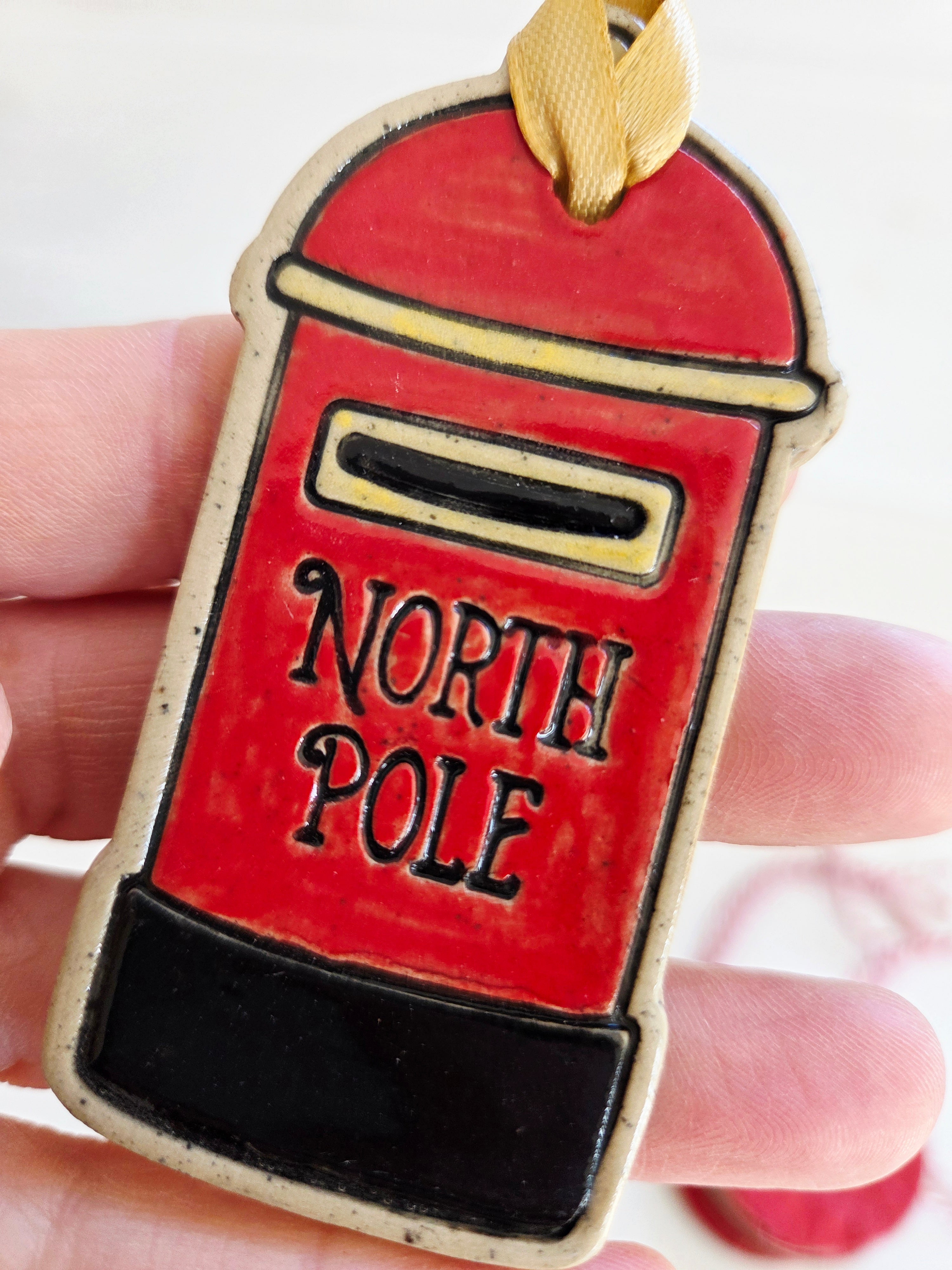 Ceramic Post Box Christmas Decoration