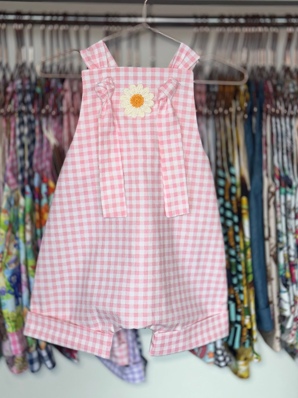 Baby Pink Gingham Handmade Overalls/Gingham Collection