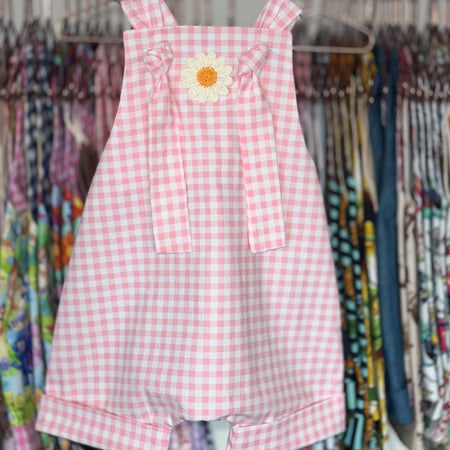 Baby Pink Gingham Handmade Overalls/Gingham Collection