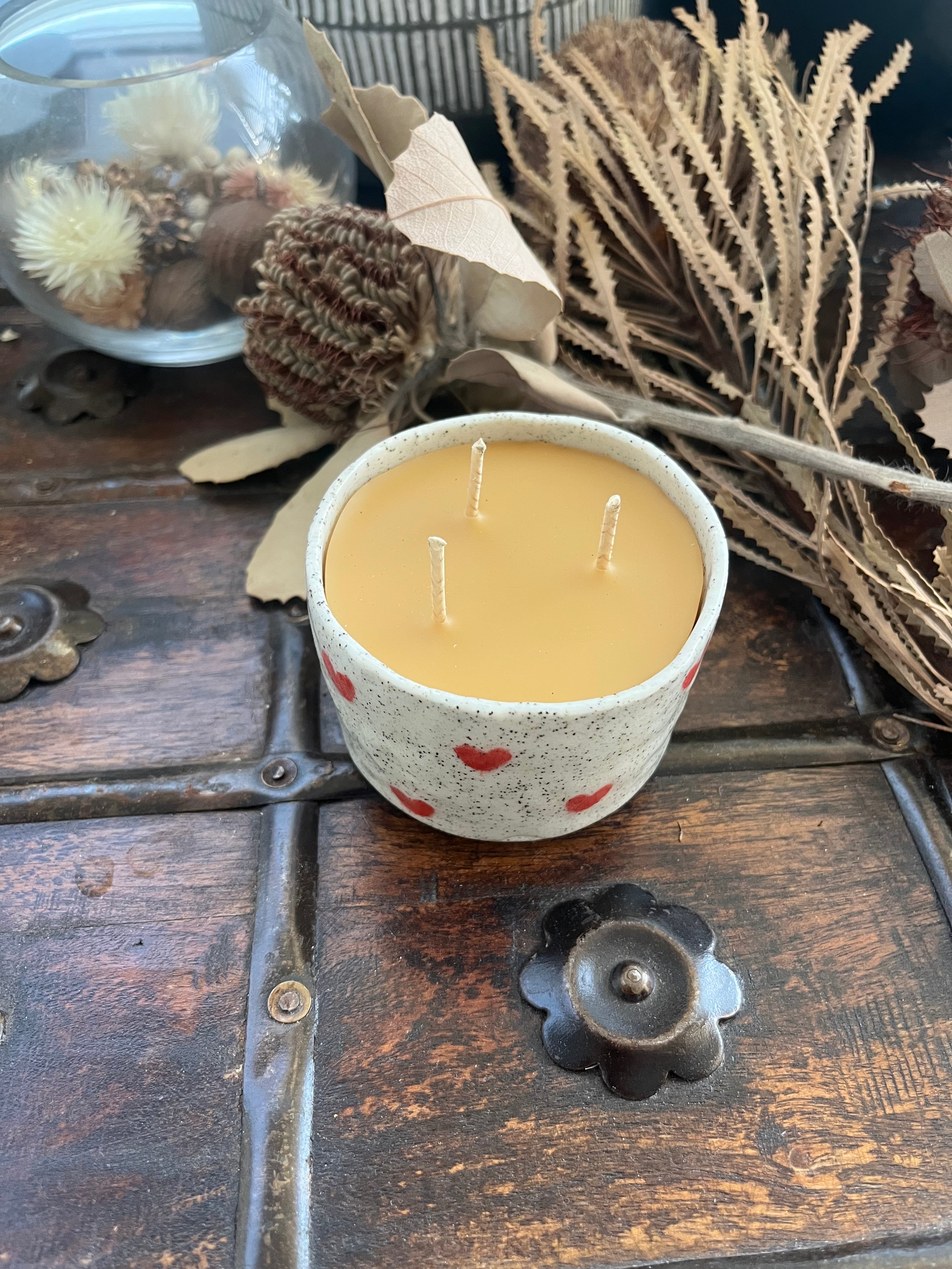 Wabi Sabi Heart Beeswax Candle