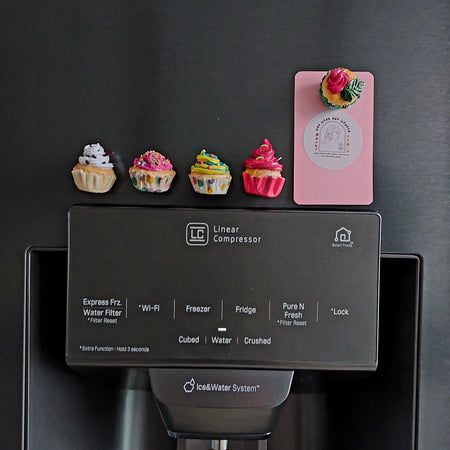 Decorative Fridge Magnets | Polymer Clay Miniature Cupcakes | Food Inspired