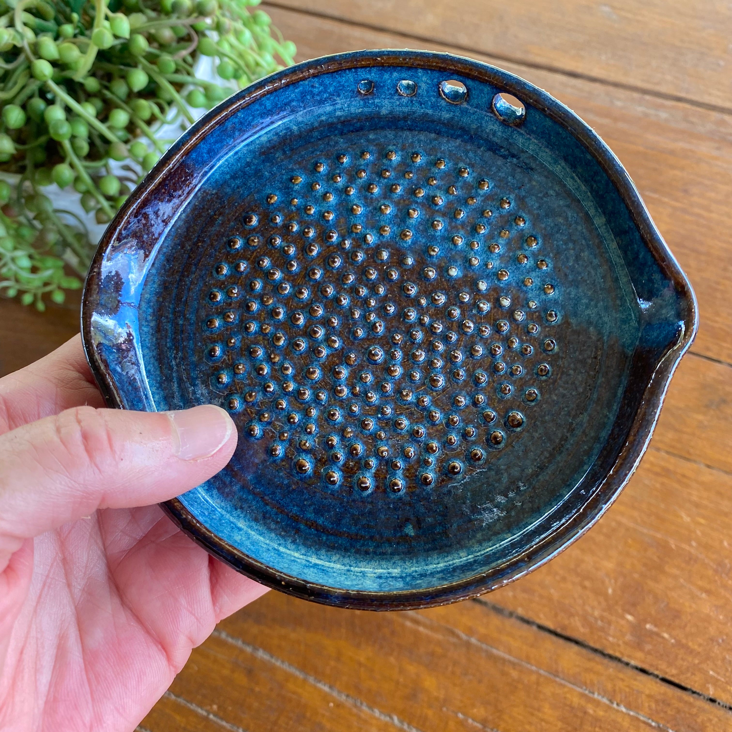 Ginger|Garlic Grater incl Stripper for Fresh Herbs|Handmade Pottery