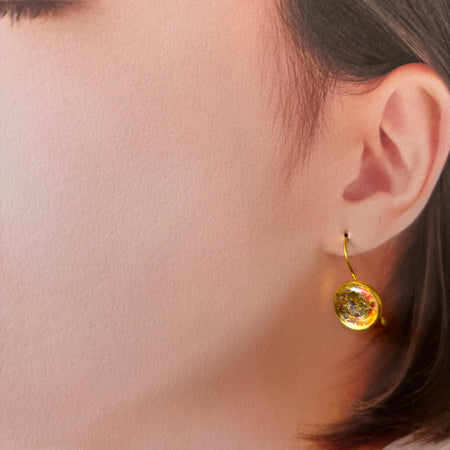 Yellow Glitter Resin earrings
