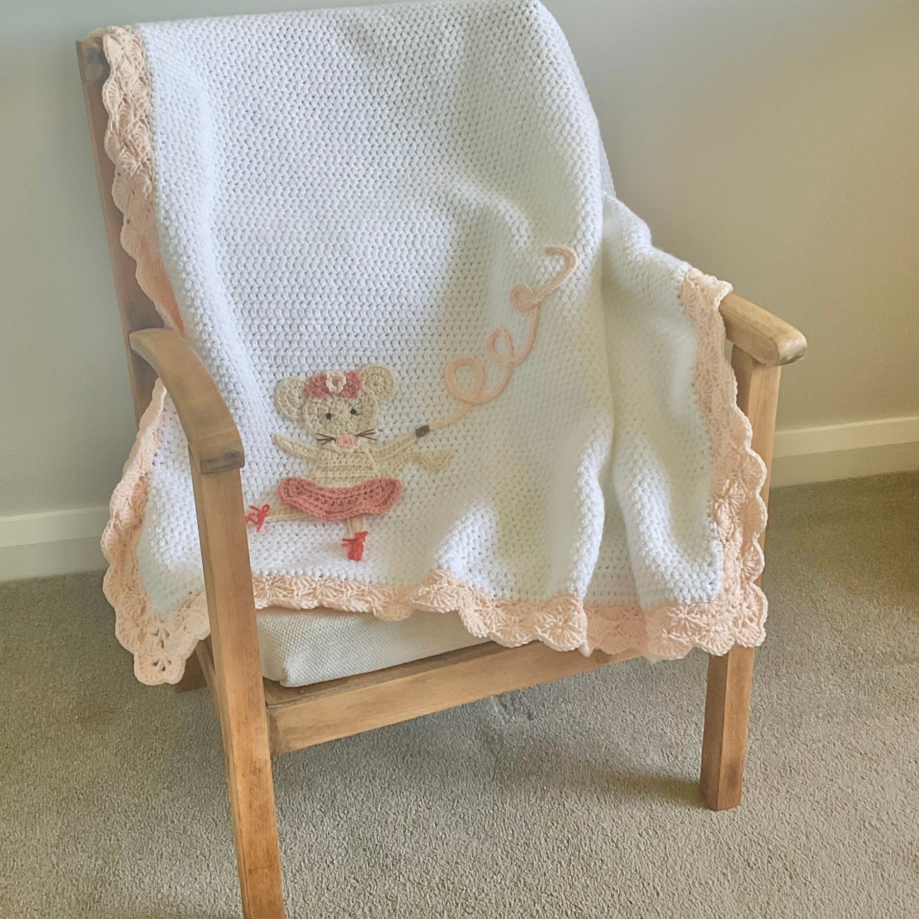 Ballerina Mouse Baby Blanket