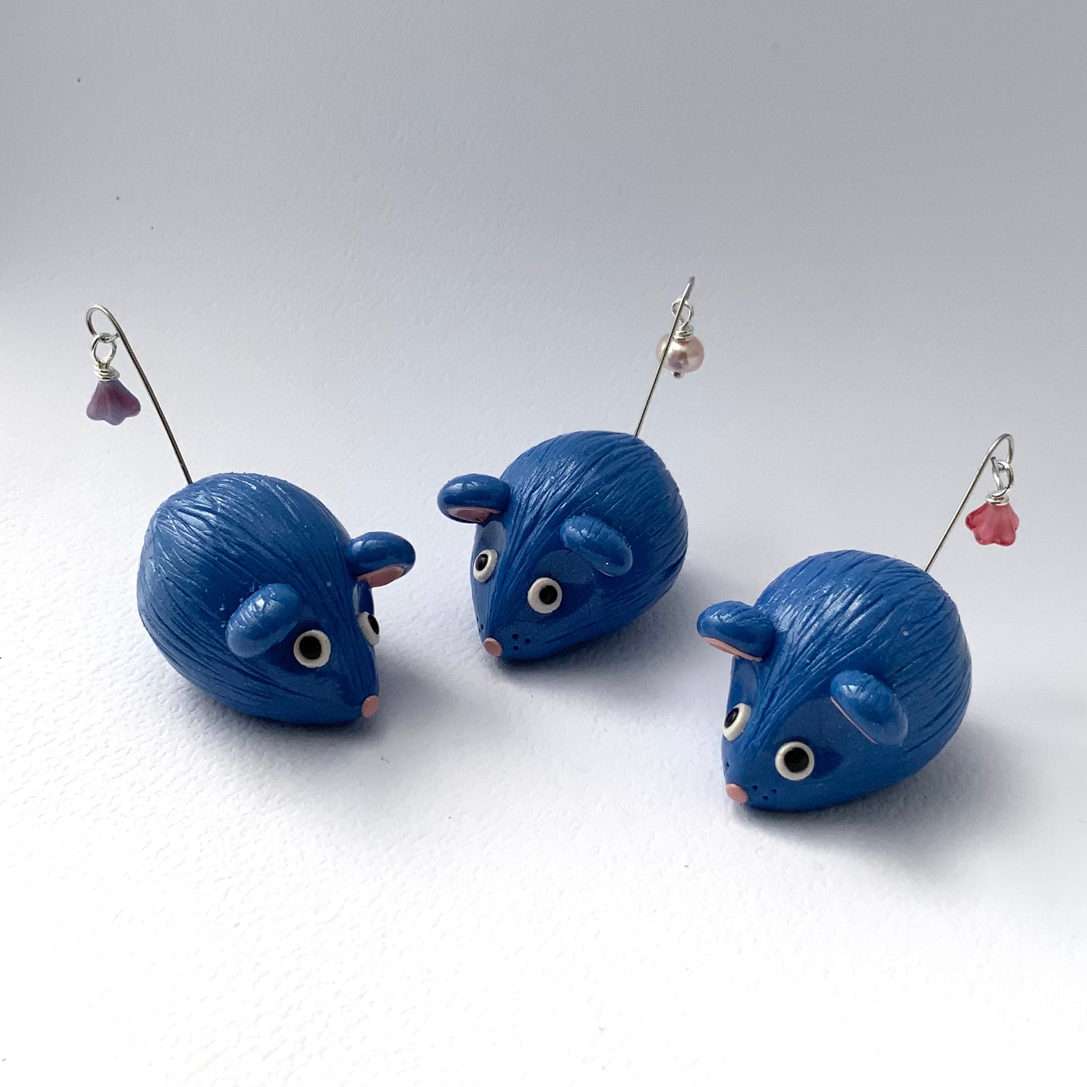 MOUSEMATES TRIO | Sweet Whimsical Handmade Polymer Clay Mice