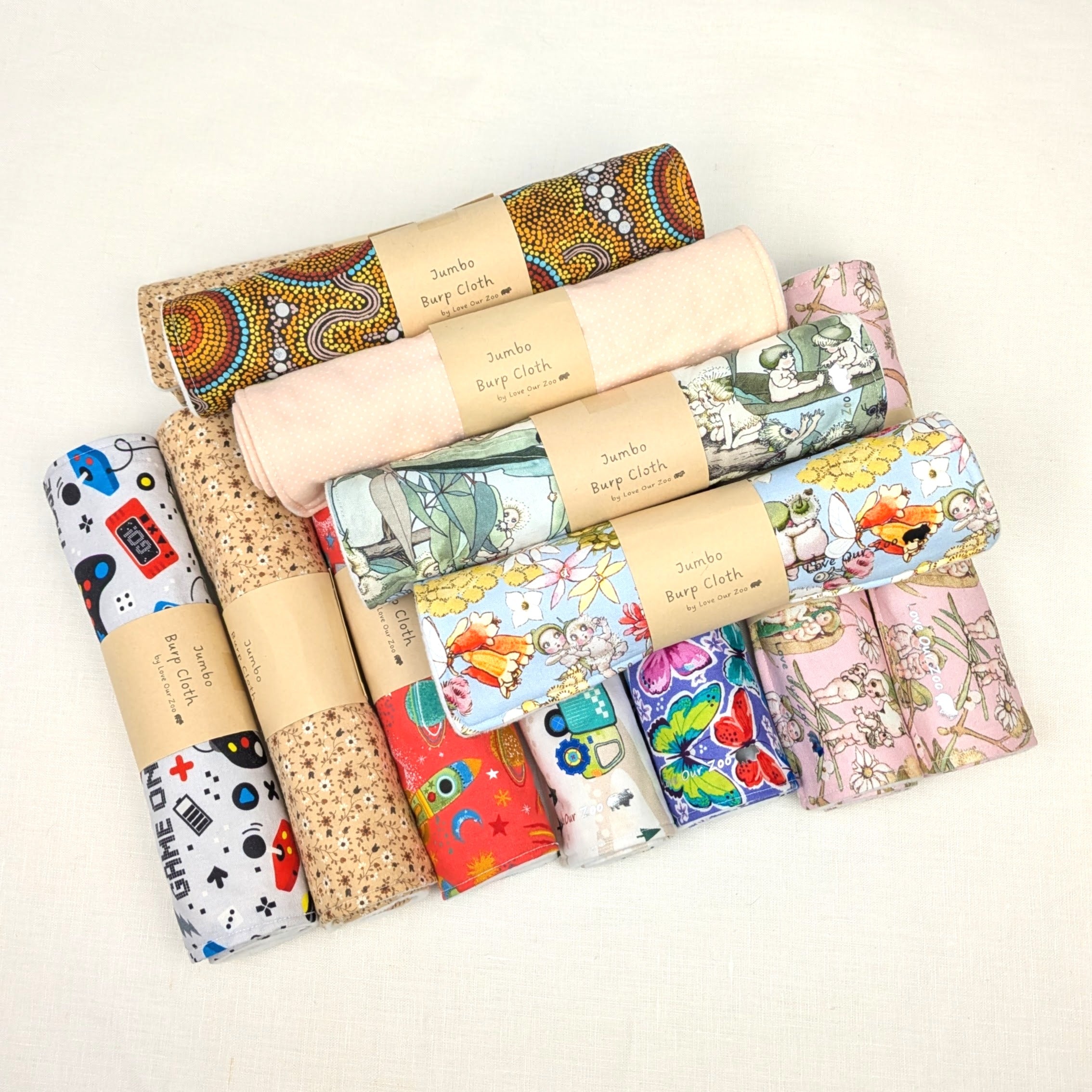 Handmade Jumbo Burp Cloths | Extra Absorbency Layer | Baby Gifts