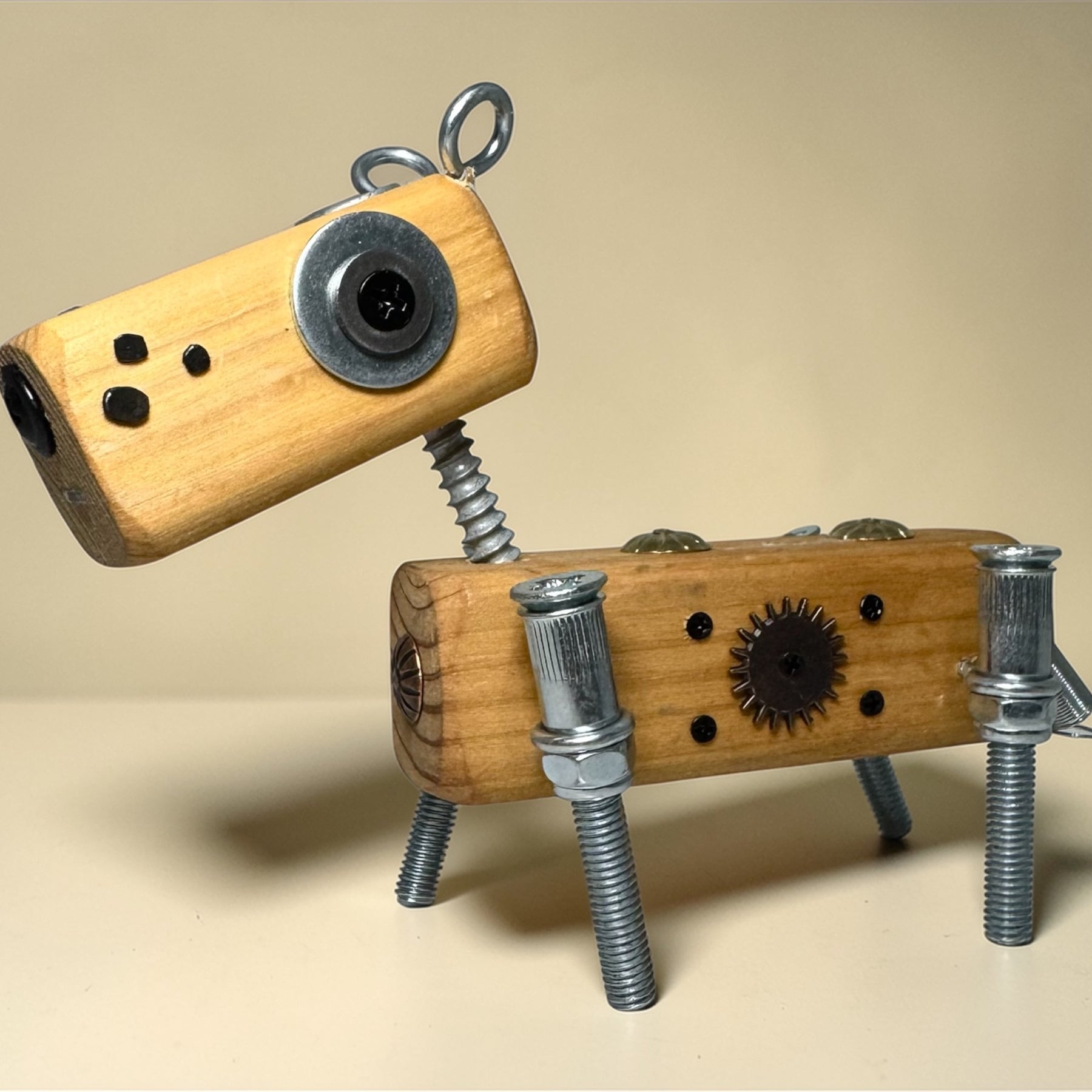 Louis - Wooden Steampunk Dog