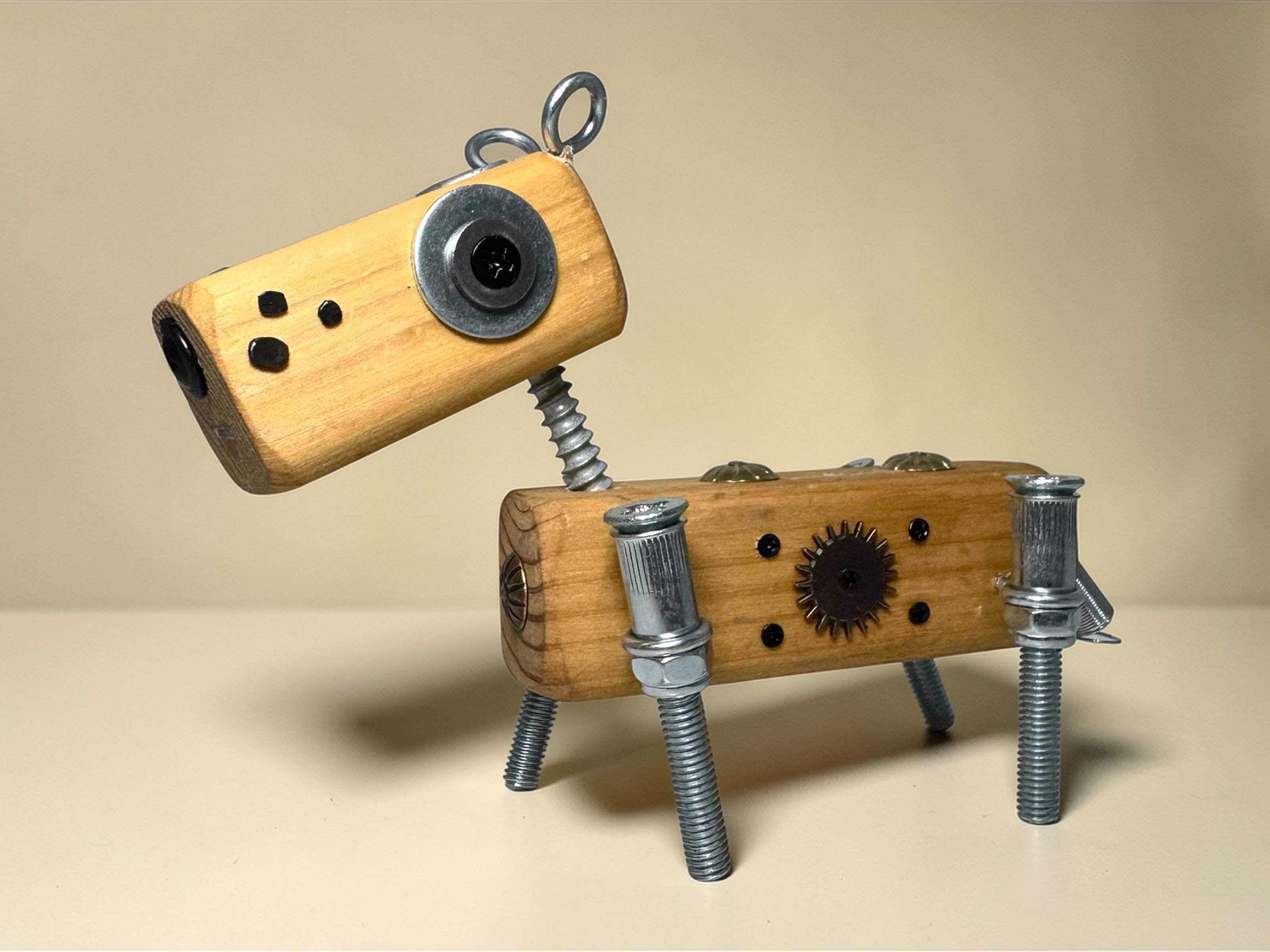 Louis - Wooden Steampunk Dog
