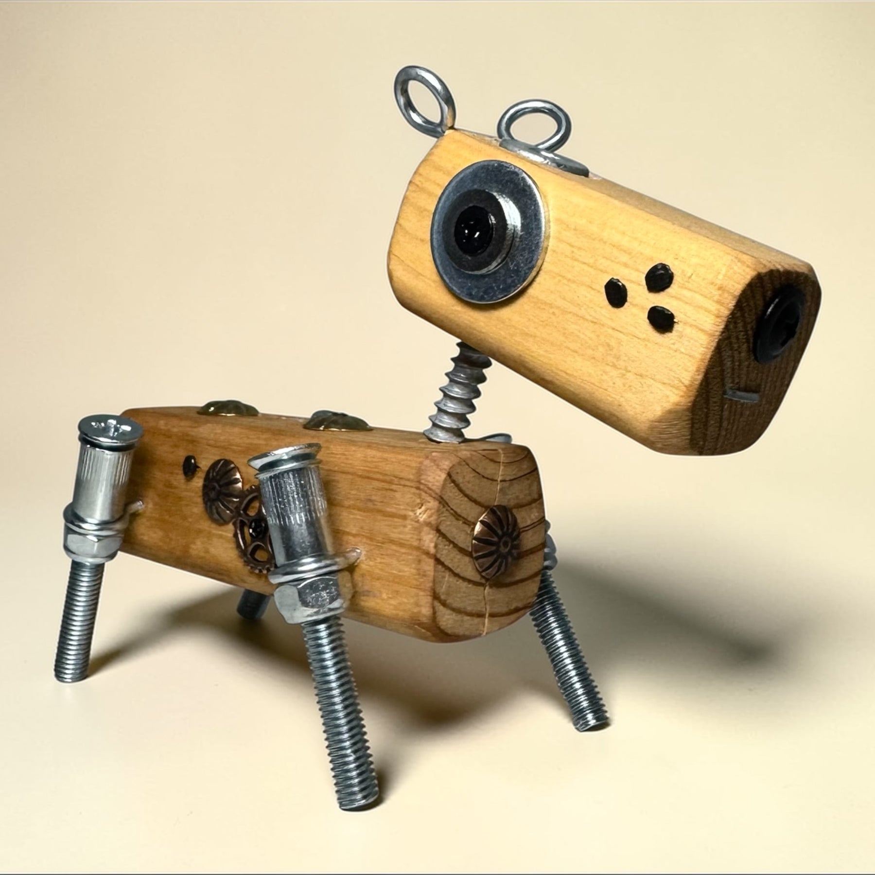 Louis - Wooden Steampunk Dog