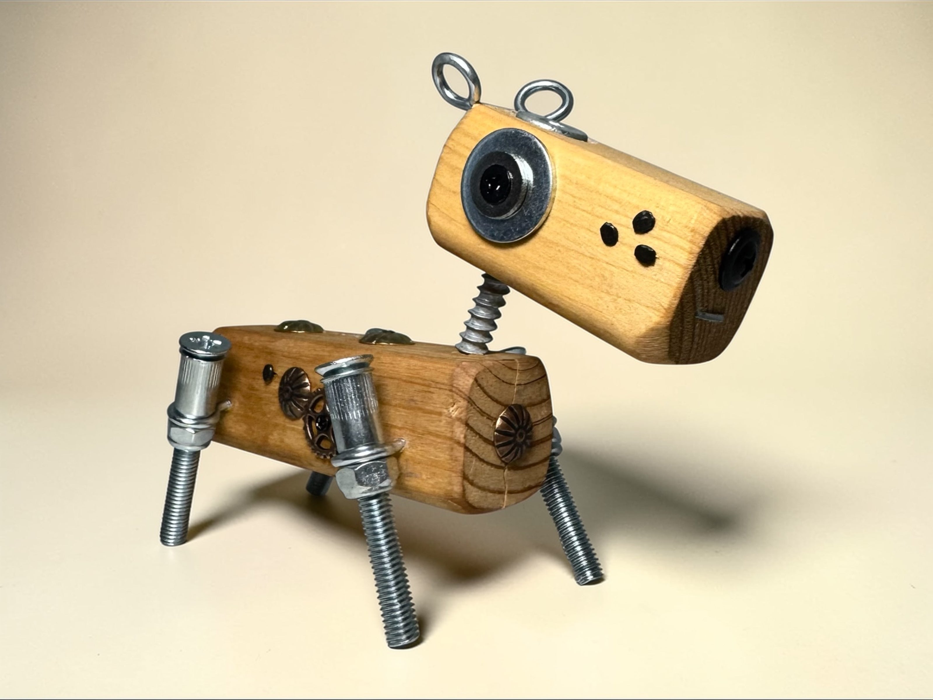 Louis - Wooden Steampunk Dog
