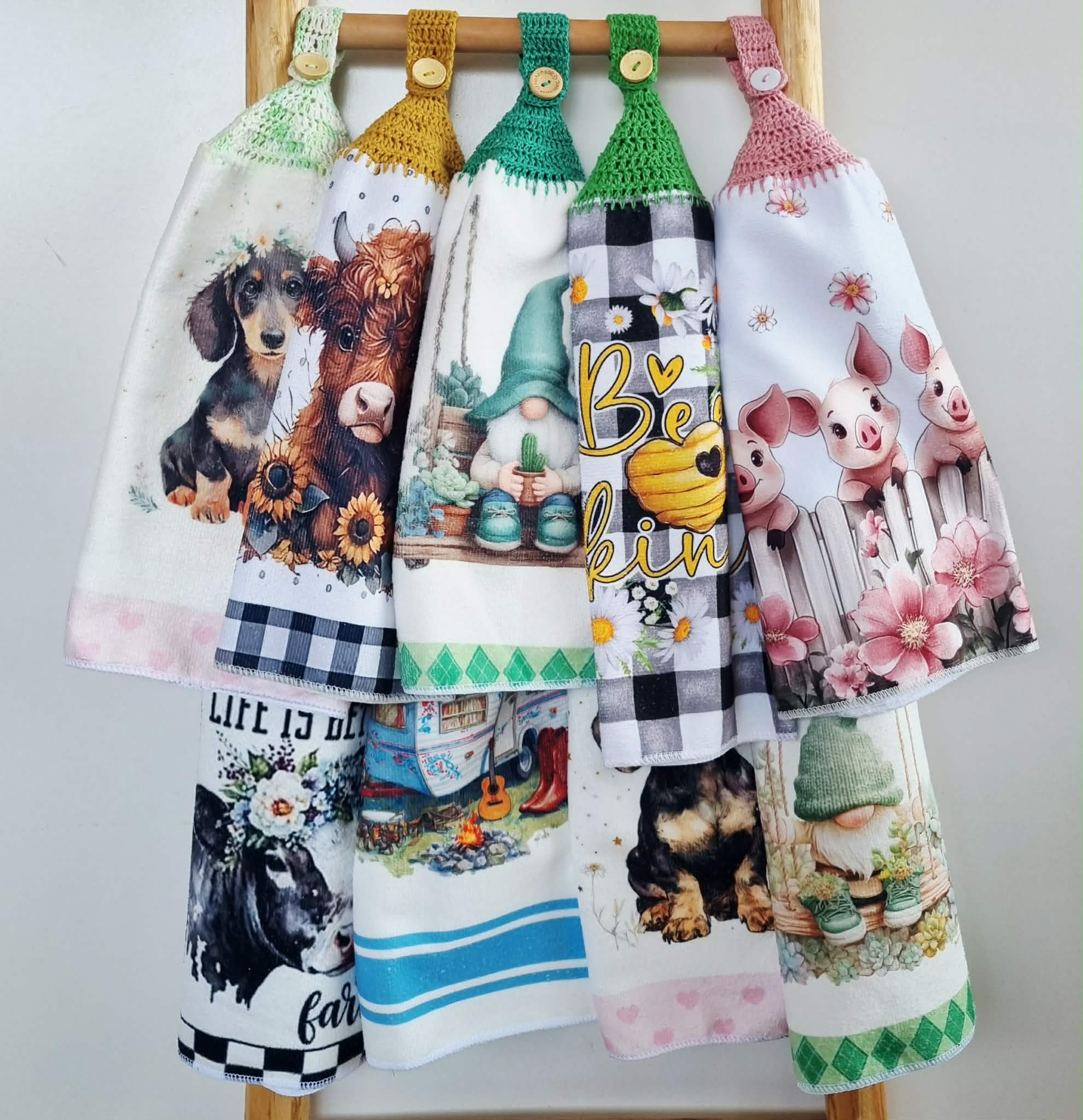 Kitchen Hand Towel | Hanging | Polyester Microfibre | SINGLE LAYER | 9 Styles - 19 - 27