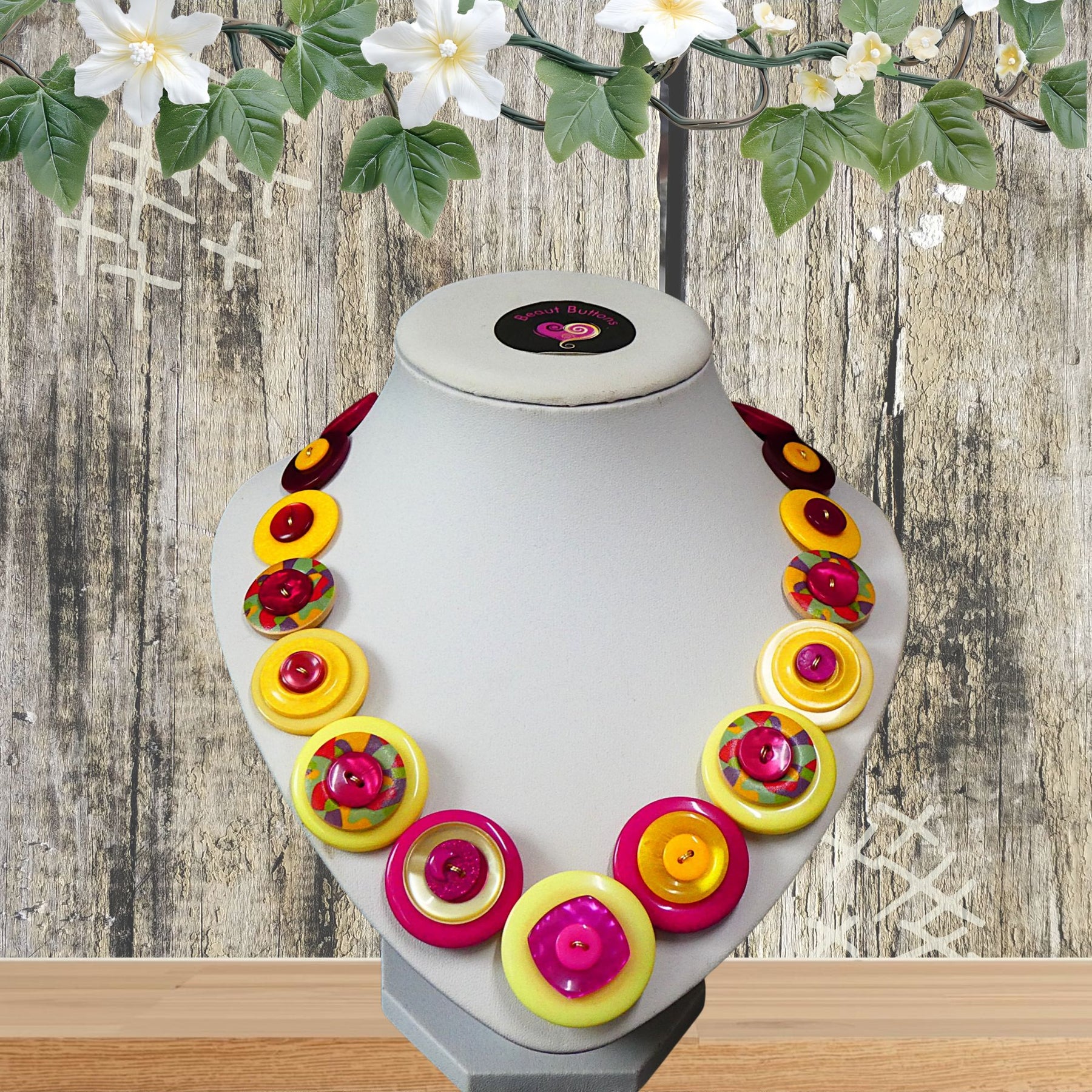 Button necklace - Confetti