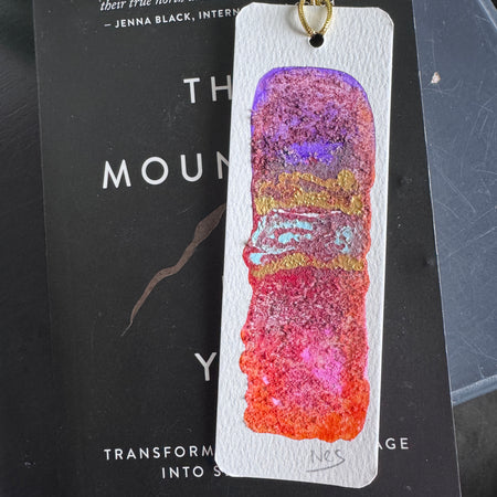Handmade Watercolour Bookmark - Cosmic Ember