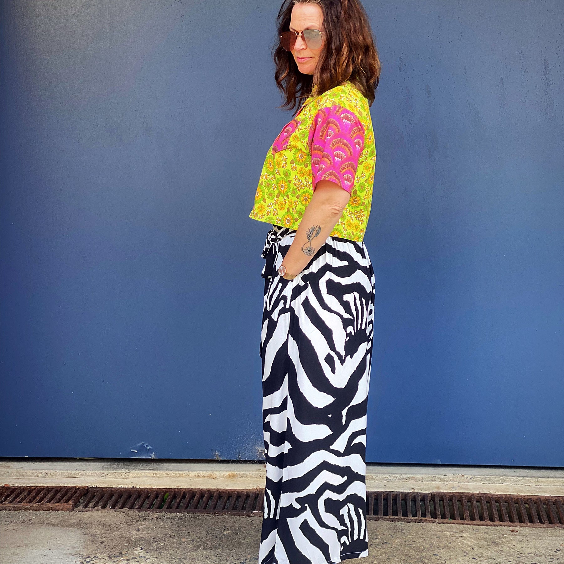 Size S or AU10  Boxy Crop Upcycled Dopamine Shirt
