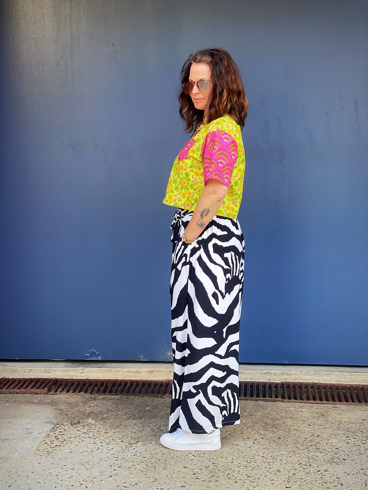 Size S or AU10  Boxy Crop Upcycled Dopamine Shirt