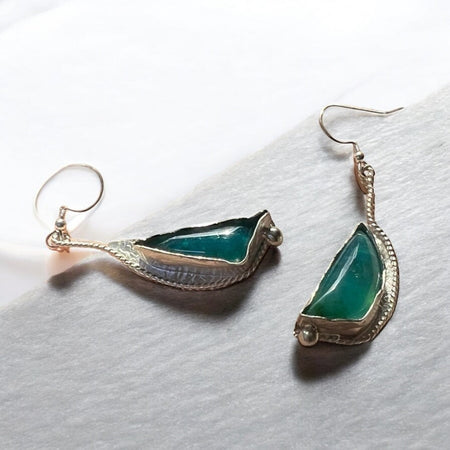 “Whitehaven” SS Arizona Gem Silica Earrings