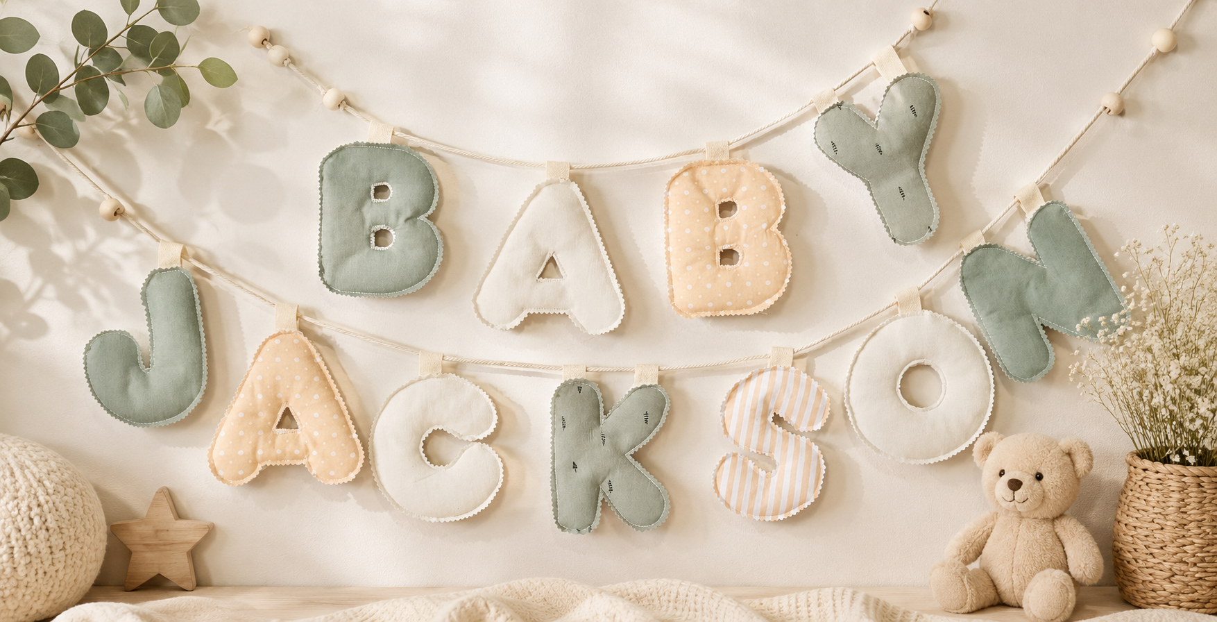 Handmade Personalised Room Decor Banner Nursery