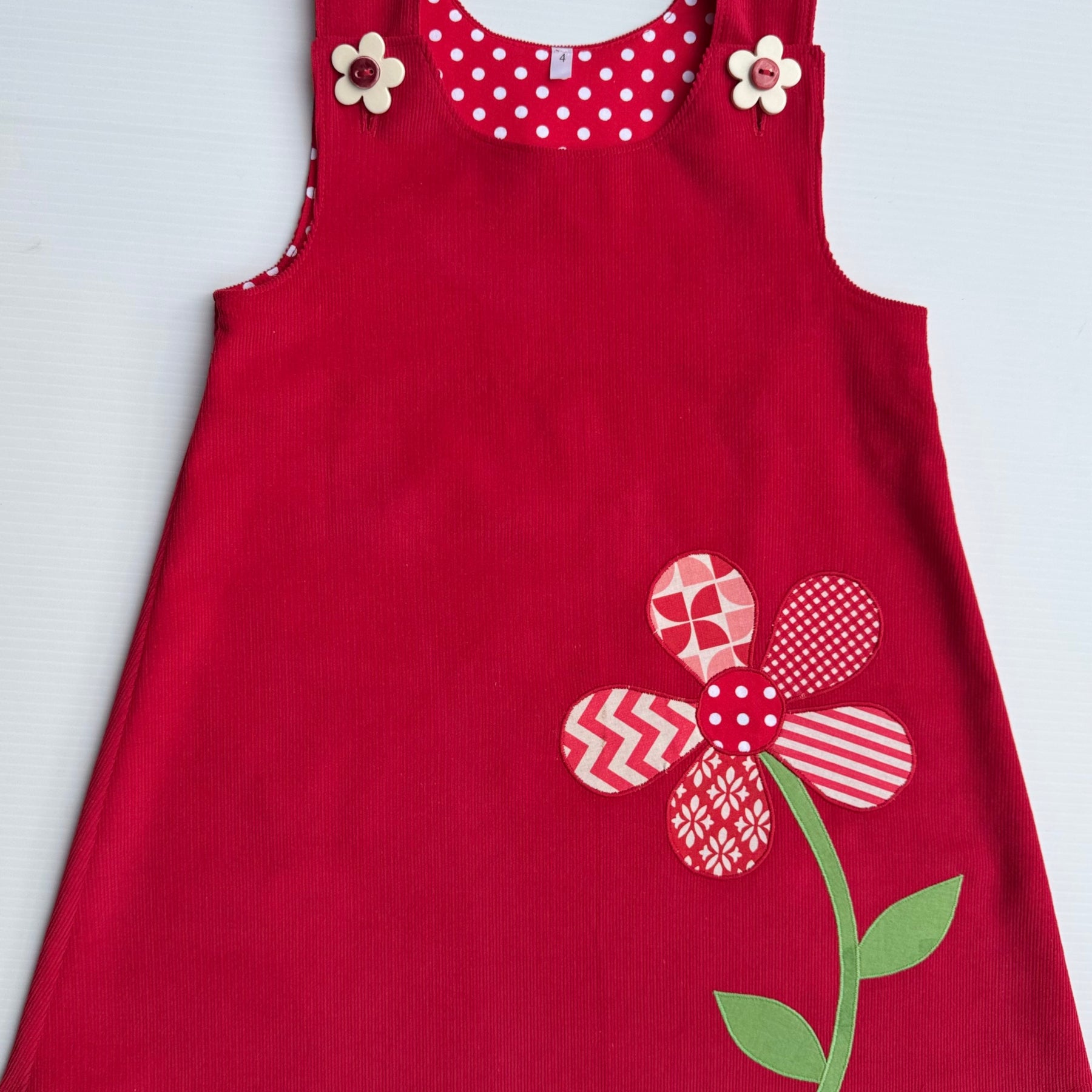 Applique Flower Girls' Pinafore