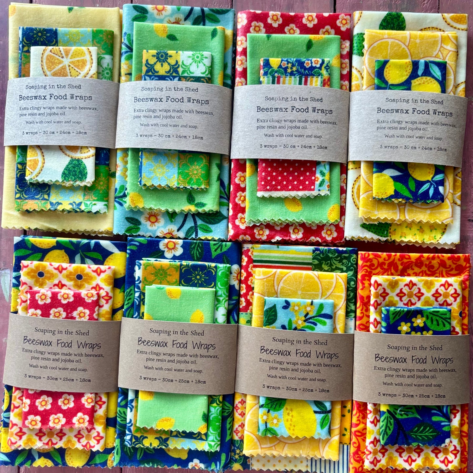 Beeswax Food Wraps - pack of 3.