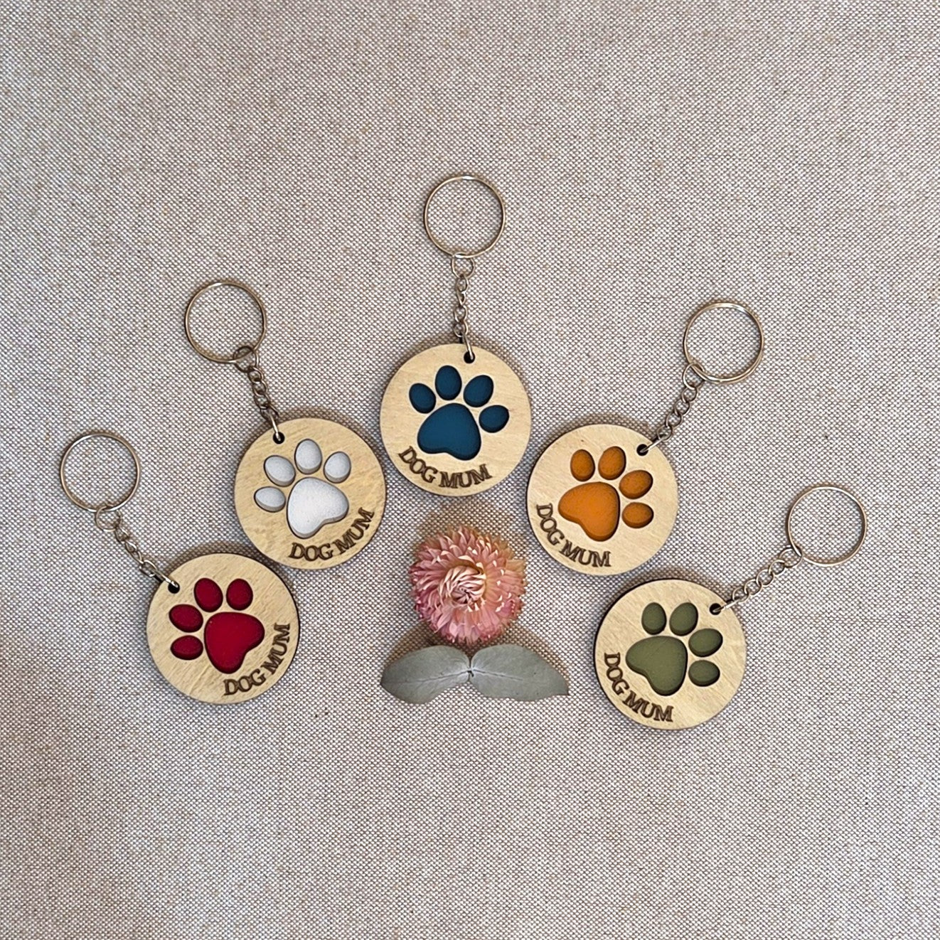 DOG MUM - Handcrafted Timber Keyrings