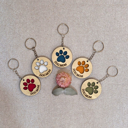 DOG MUM - Handcrafted Timber Keyrings