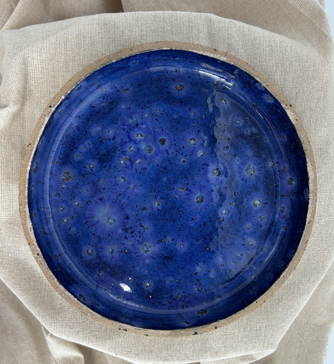 Stary sky blue ceramic bowl
