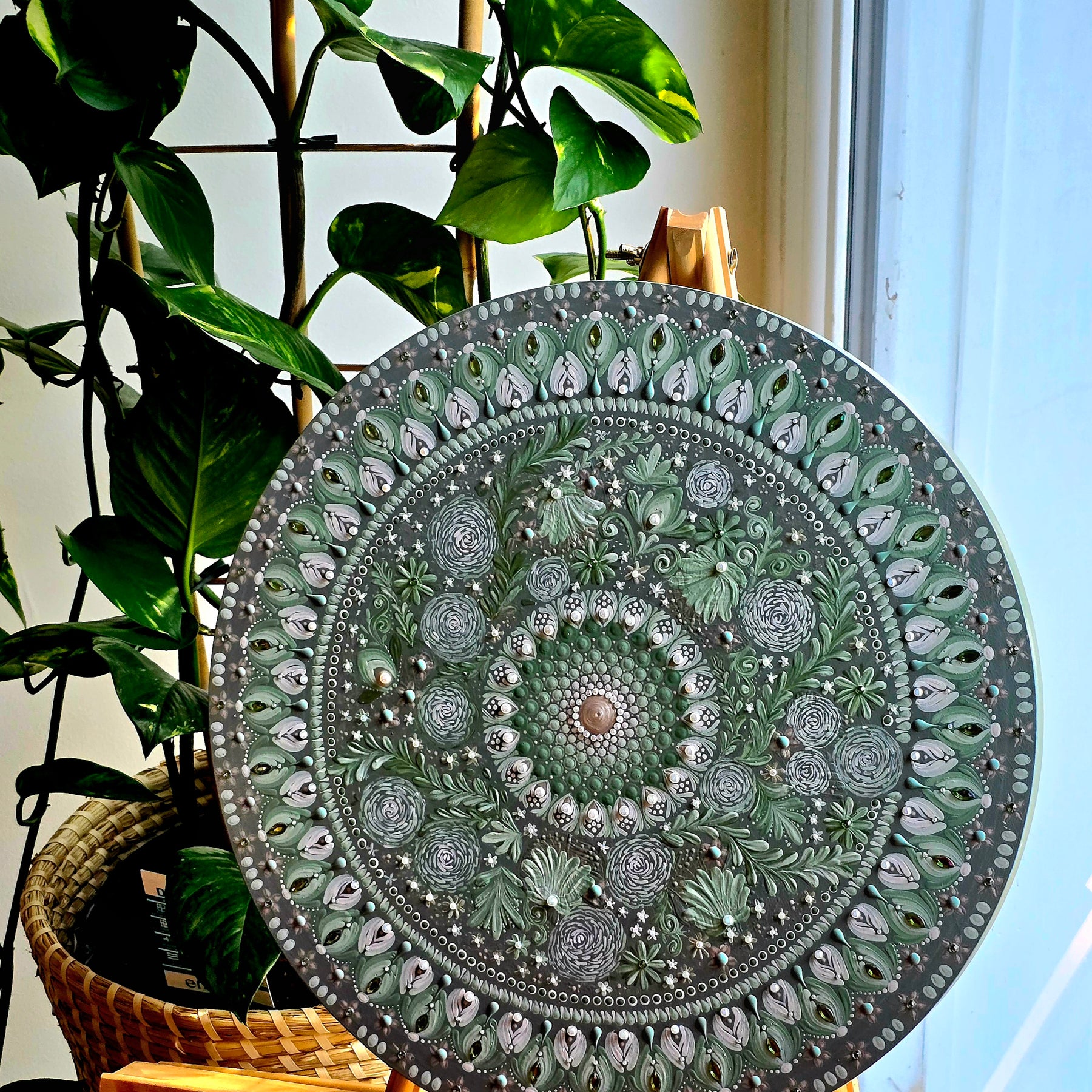 "Leilani"- Original, one-of-a-kind mandala painting.