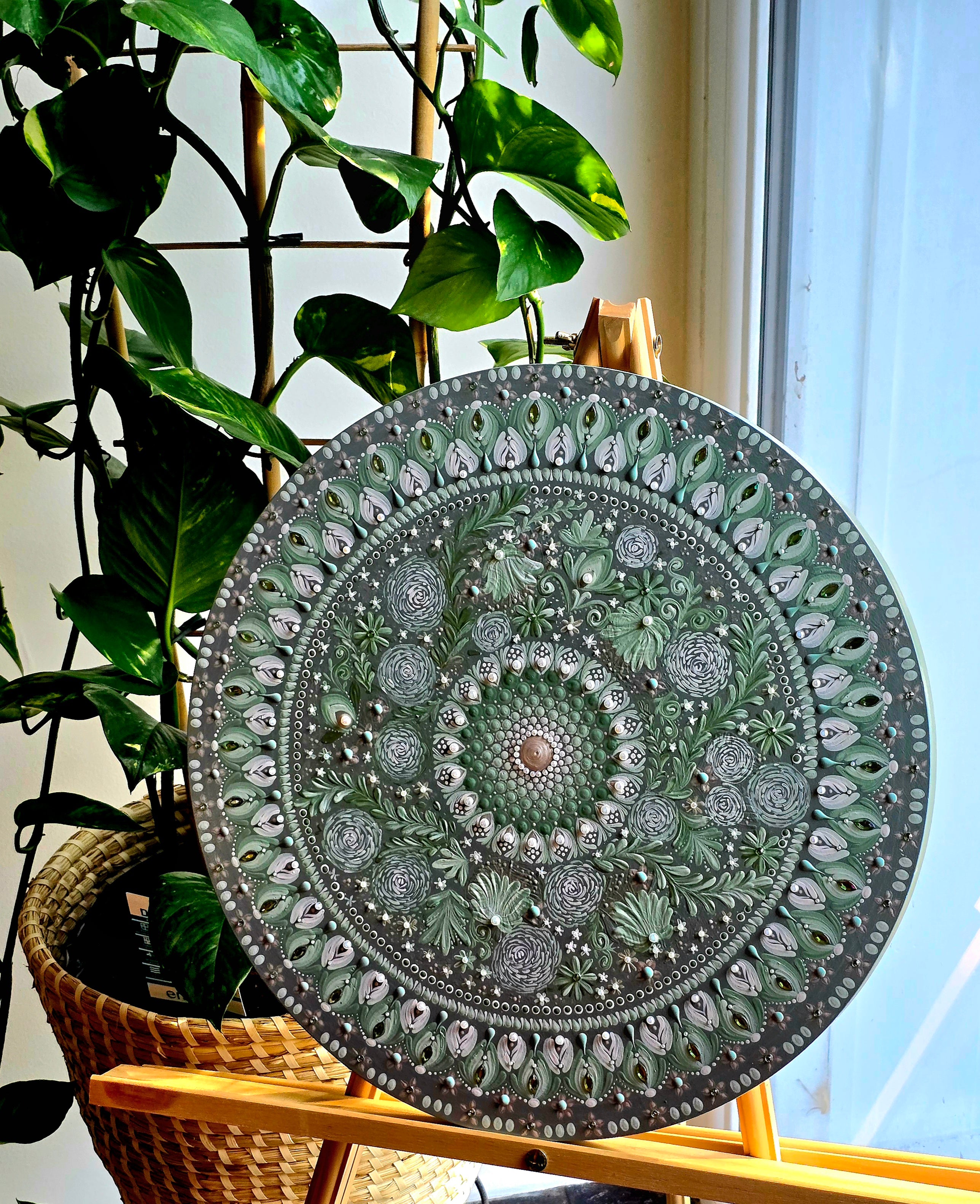 "Leilani"- Original, one-of-a-kind mandala painting.