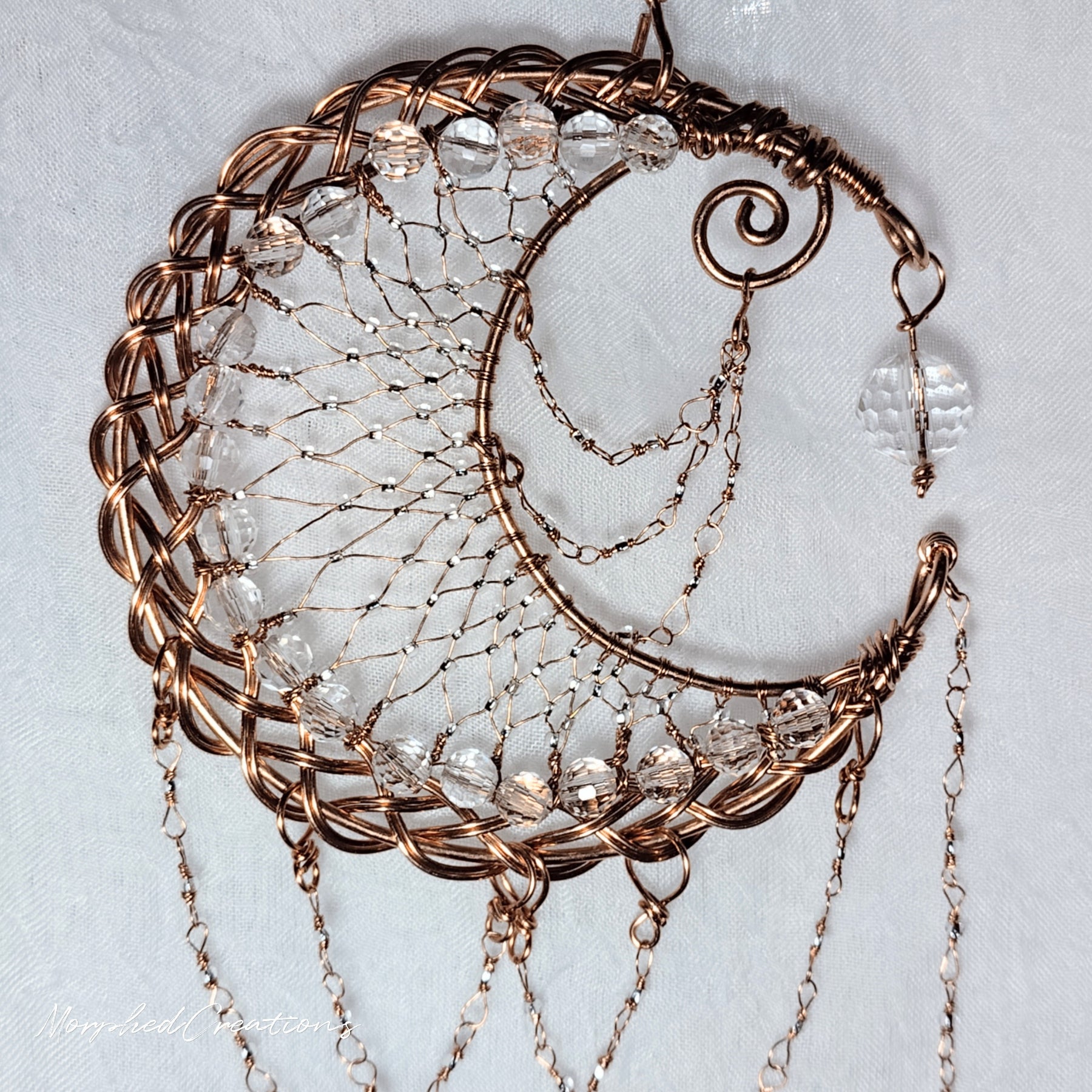 Copper Celtic Moon Suncatcher.