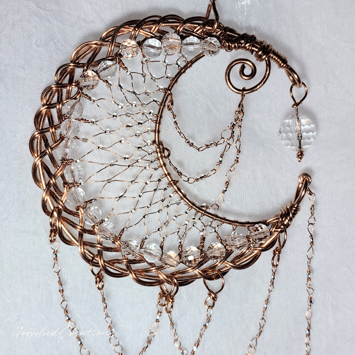 Copper Celtic Moon Suncatcher.