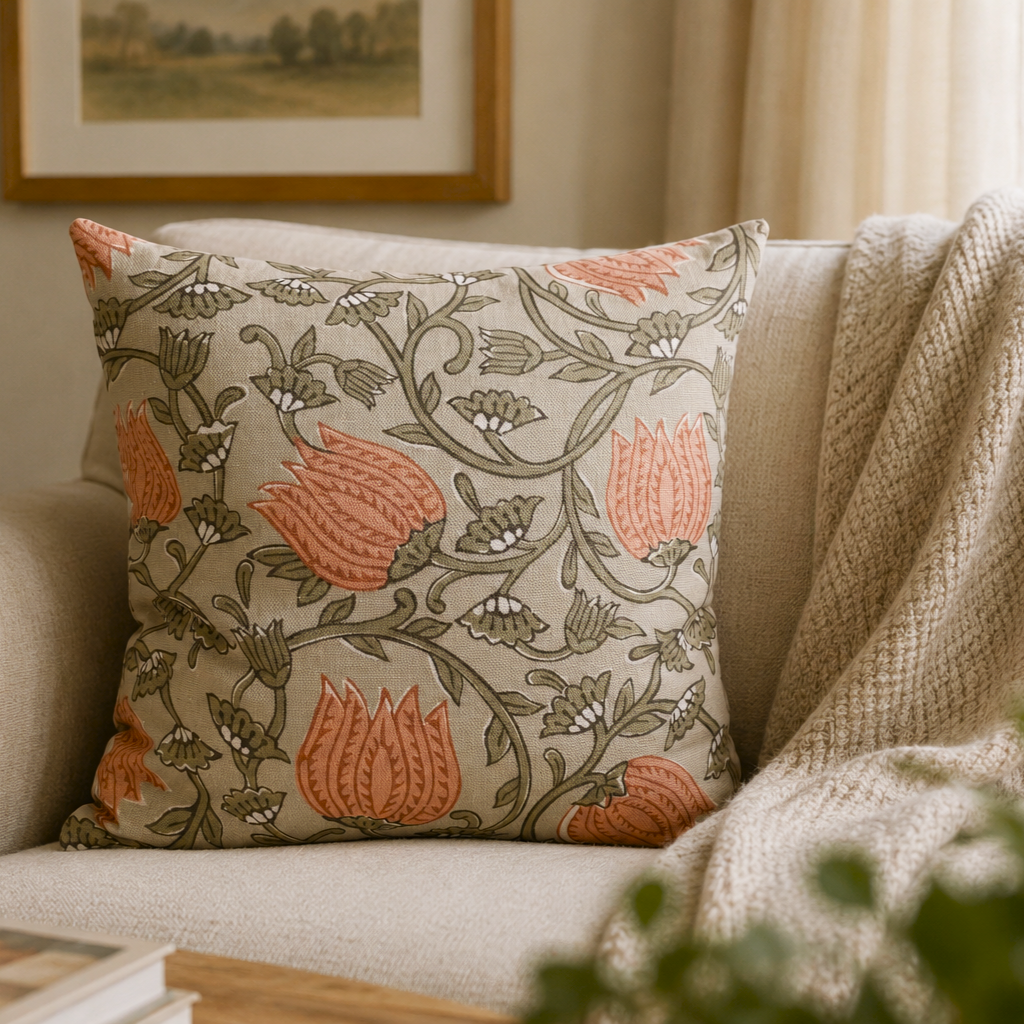 Elegant Native Floral Cushion Covers – Vintage Retro Style 45x45cm.
