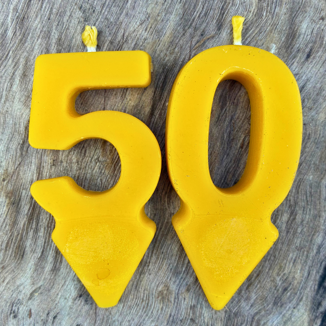 Number Birthday Candles - Food Safe Beeswax