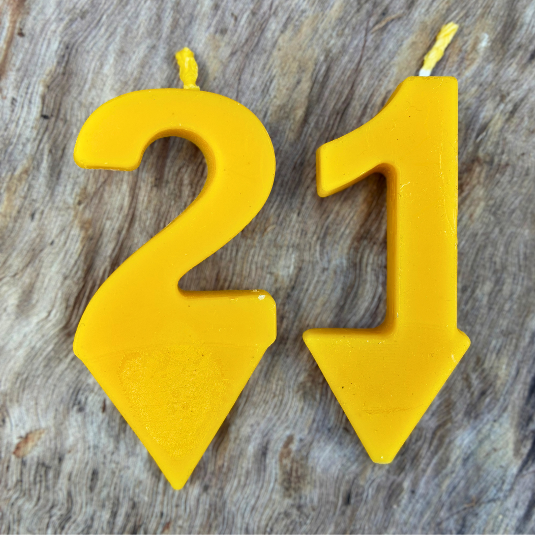 Number Birthday Candles - Food Safe Beeswax