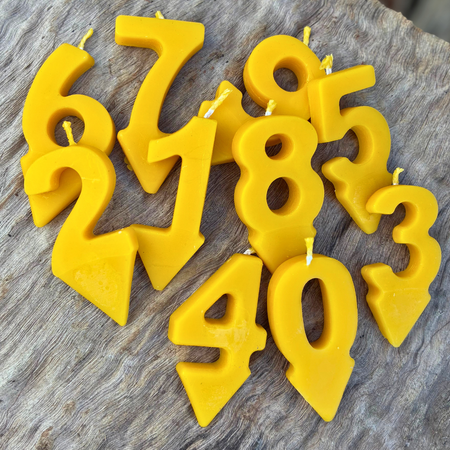Number Birthday Candles - Food Safe Beeswax