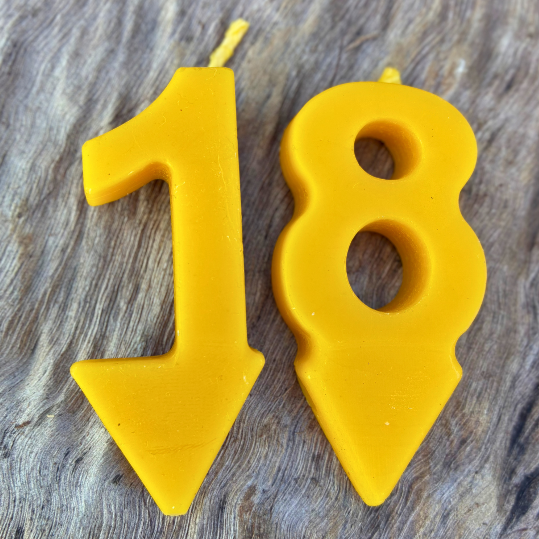 Number Birthday Candles - Food Safe Beeswax