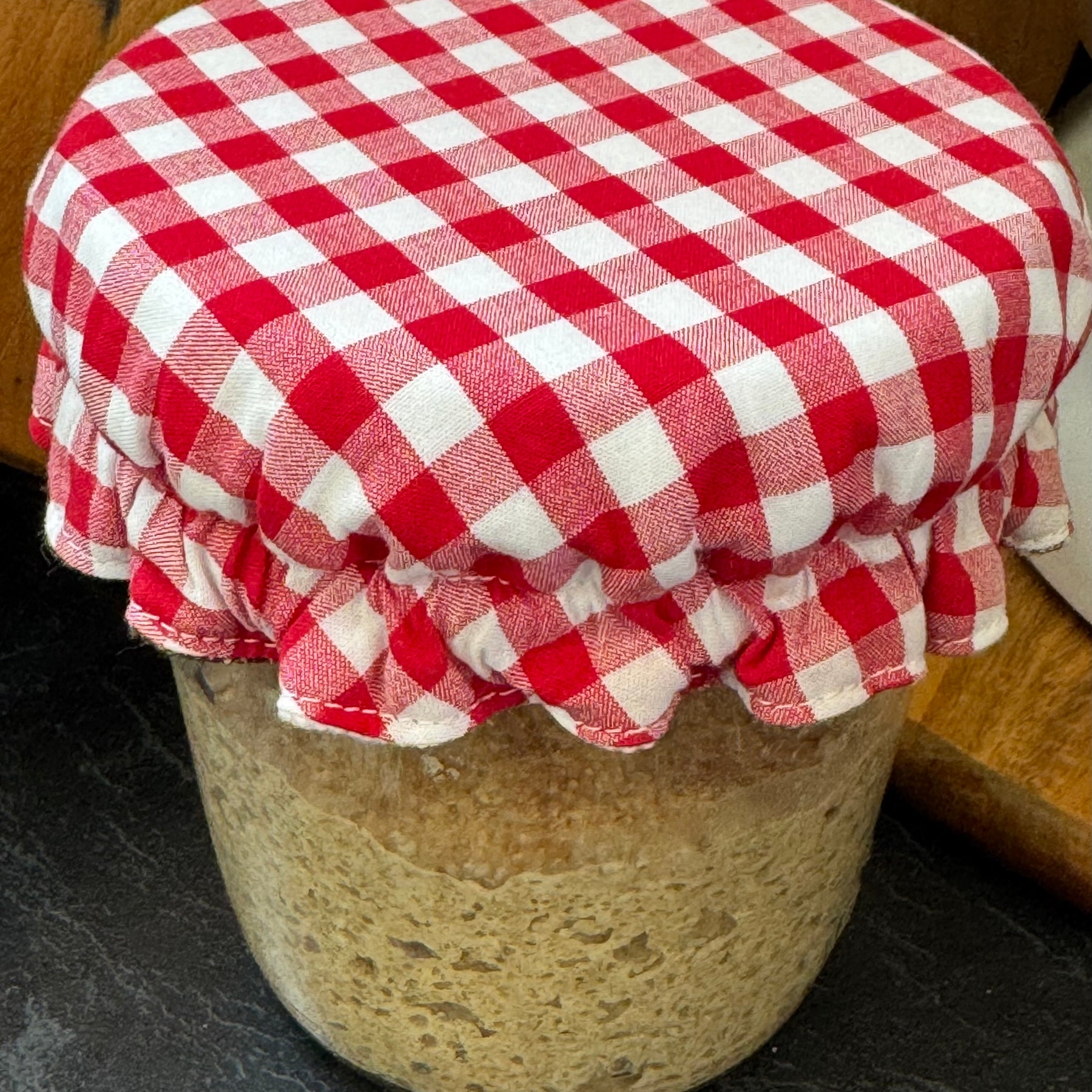 Country Style Reversible Jar Cover - Chickens