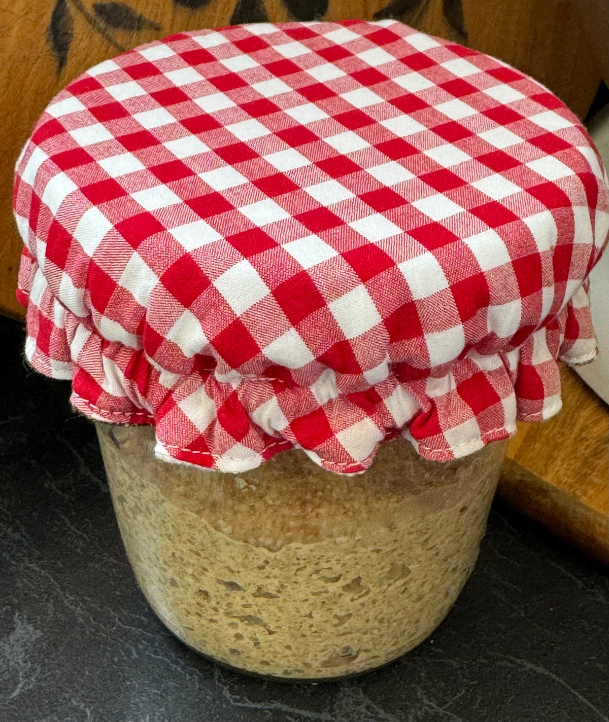 Country Style Reversible Jar Cover - Chickens