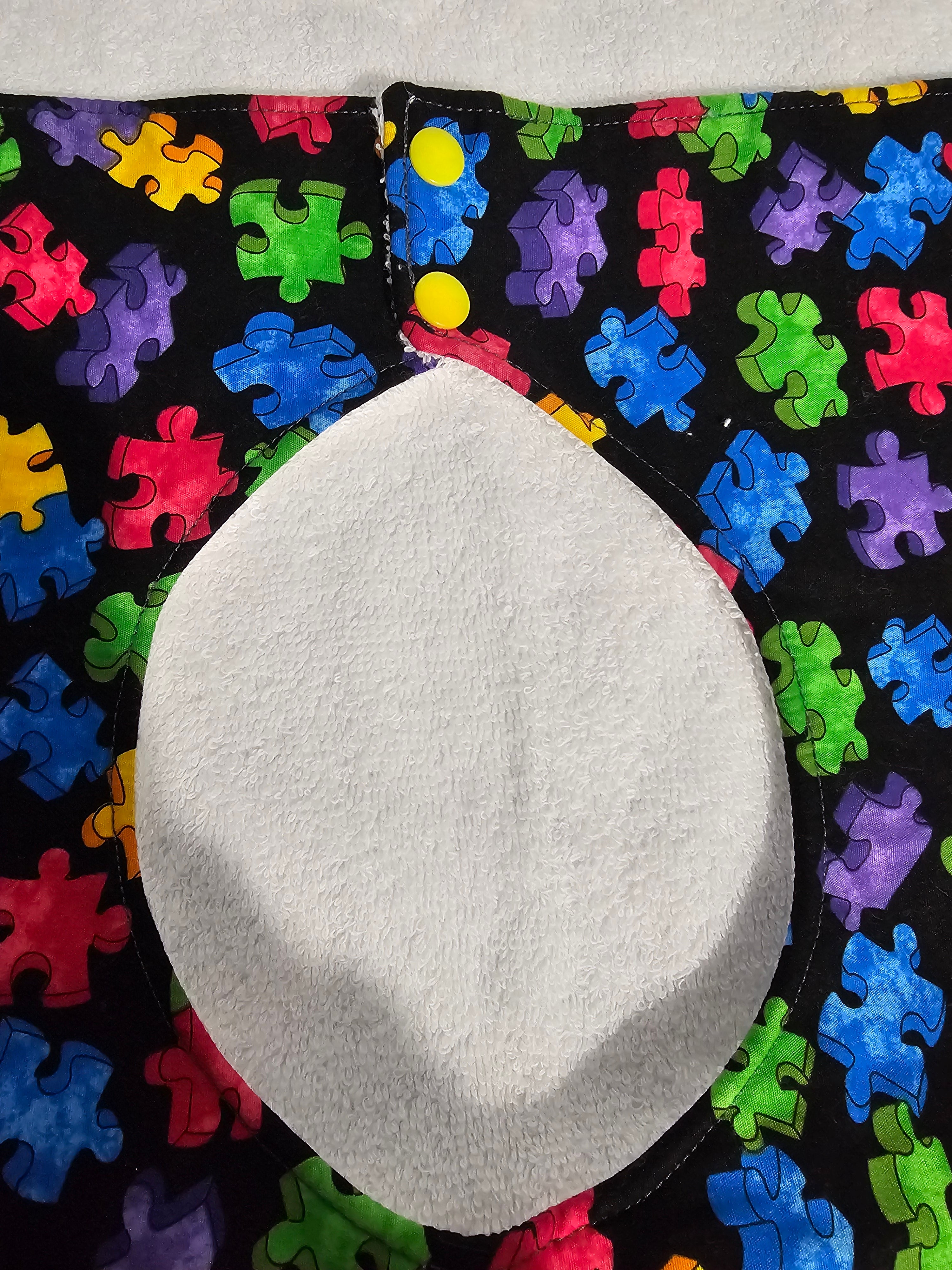 Adult / Special Needs Bib – Clothing Protector -Puzzle pieces