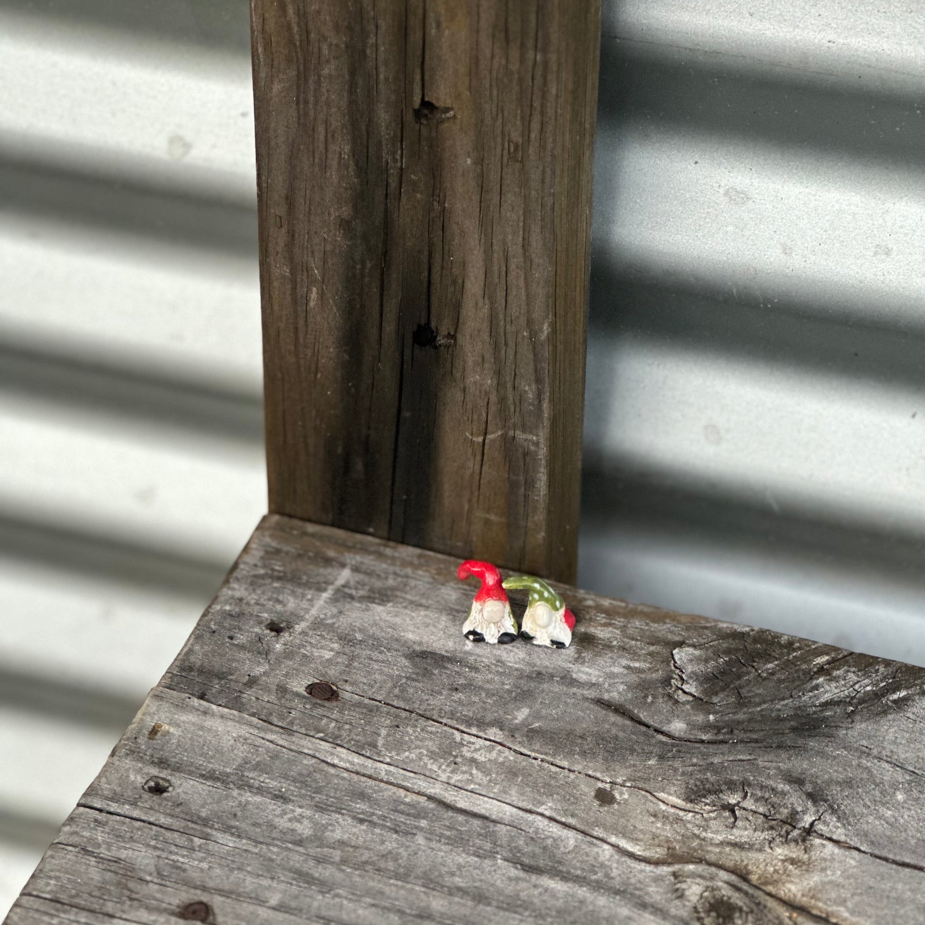 Tiny Ceramic Gonks | Gnome Pair & Shelf Guardians