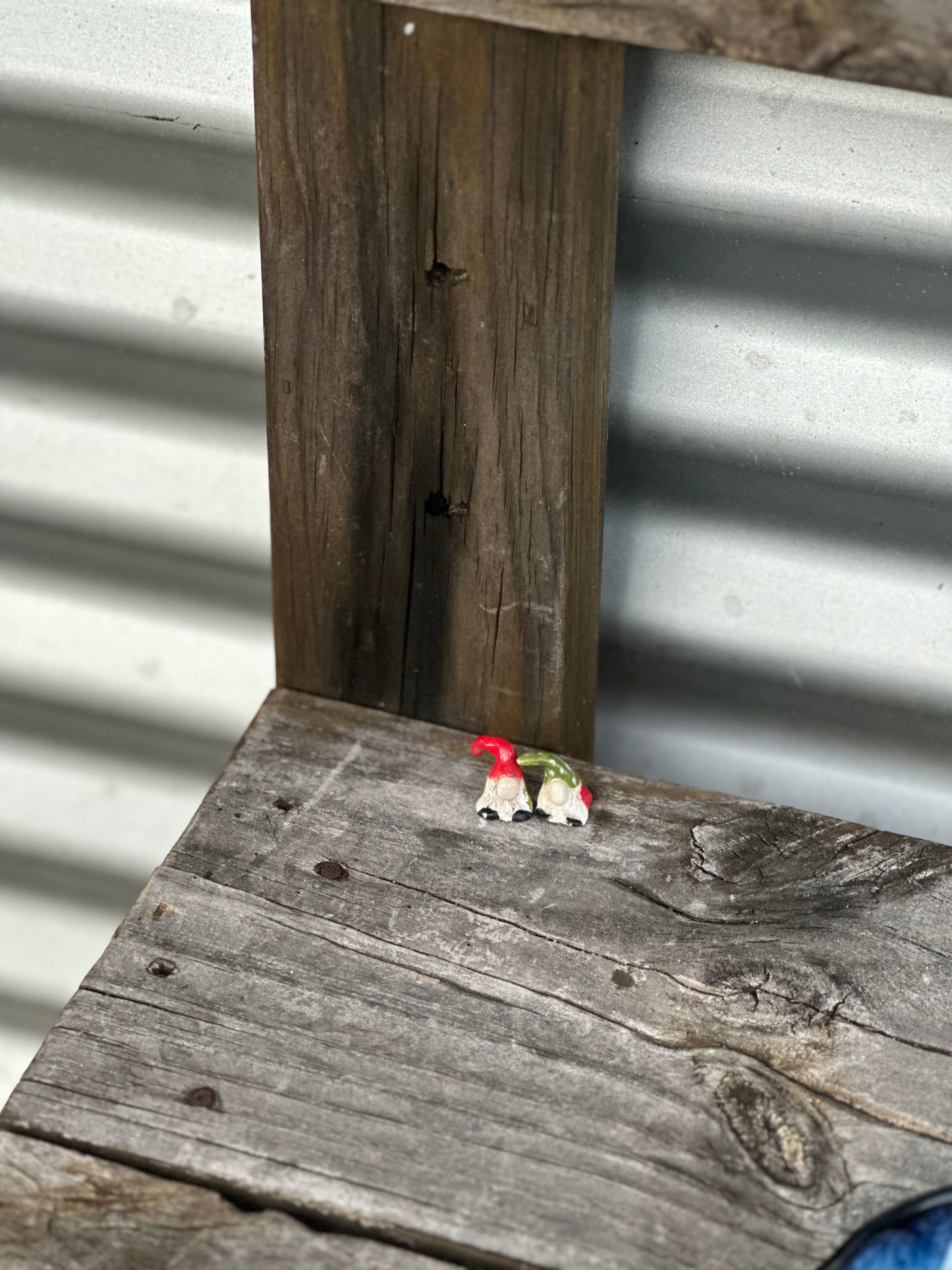 Tiny Ceramic Gonks | Gnome Pair & Shelf Guardians