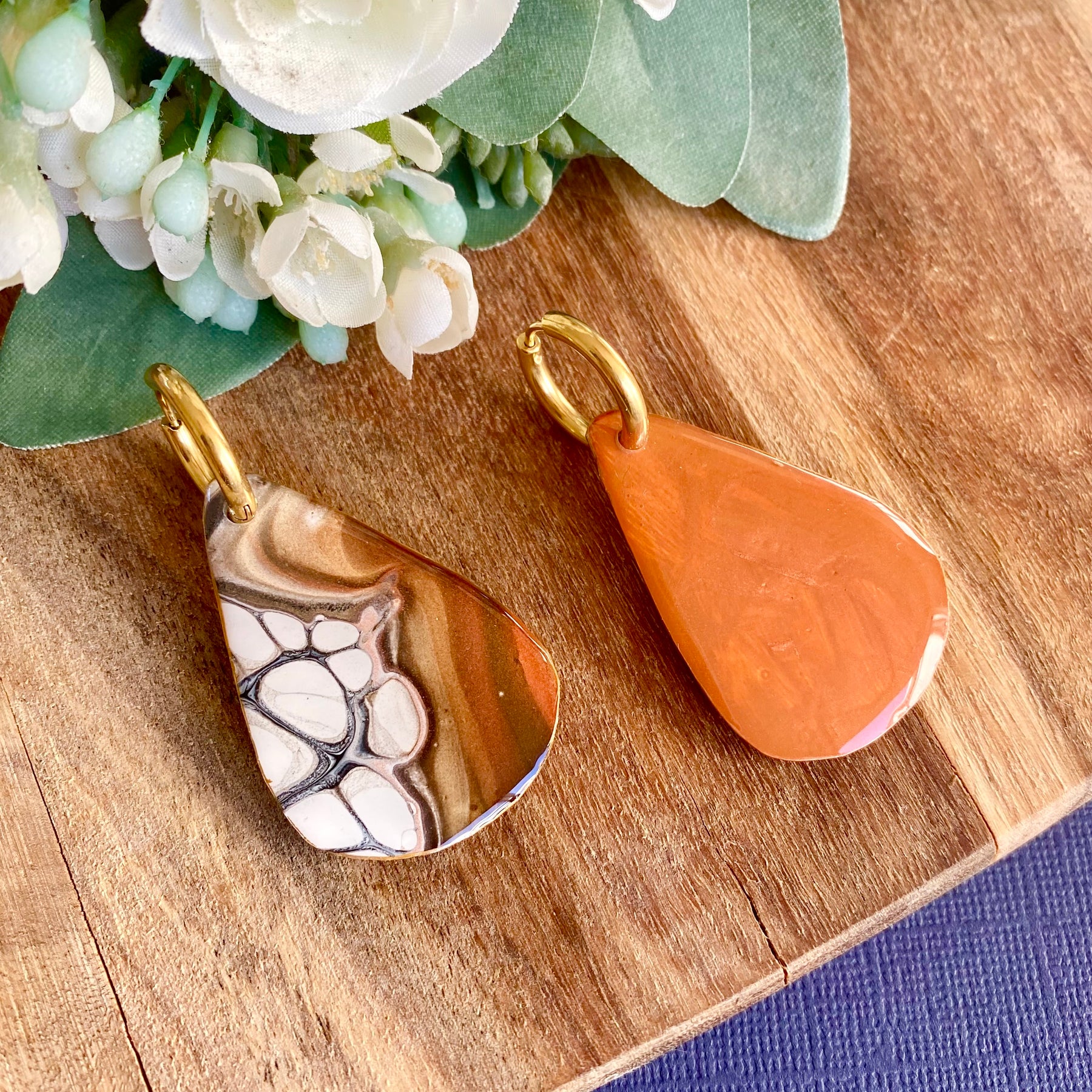 Statement Teardrop Huggie Hoop Earrings