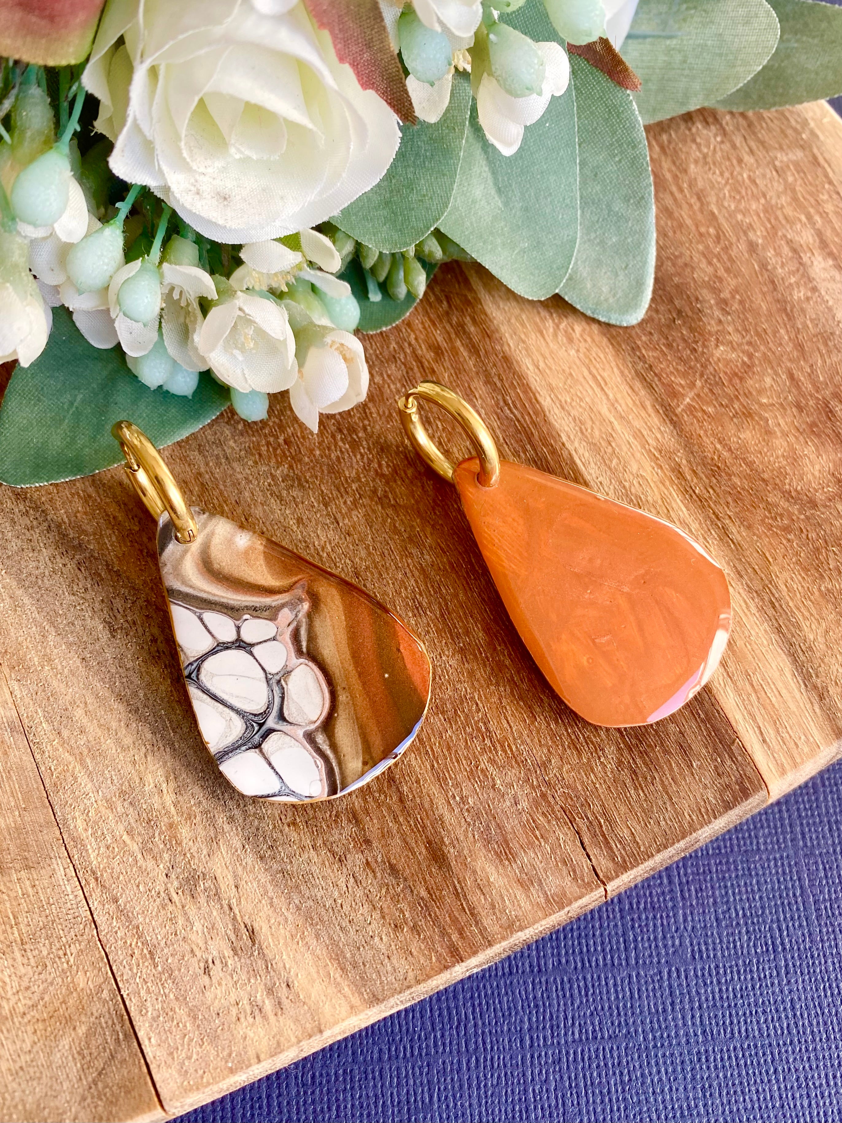 Statement Teardrop Huggie Hoop Earrings
