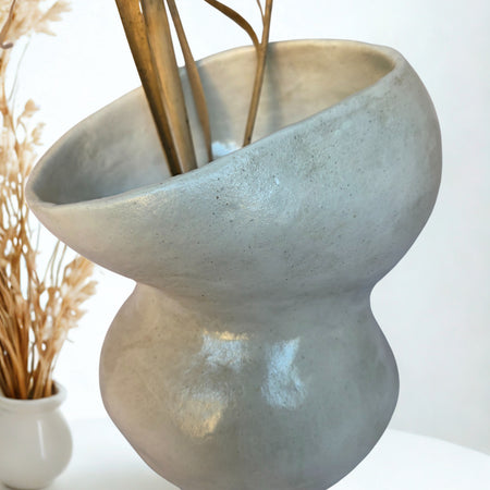 Hand made ceramic Vase. Coil hand built in white stoneware. Waterproof