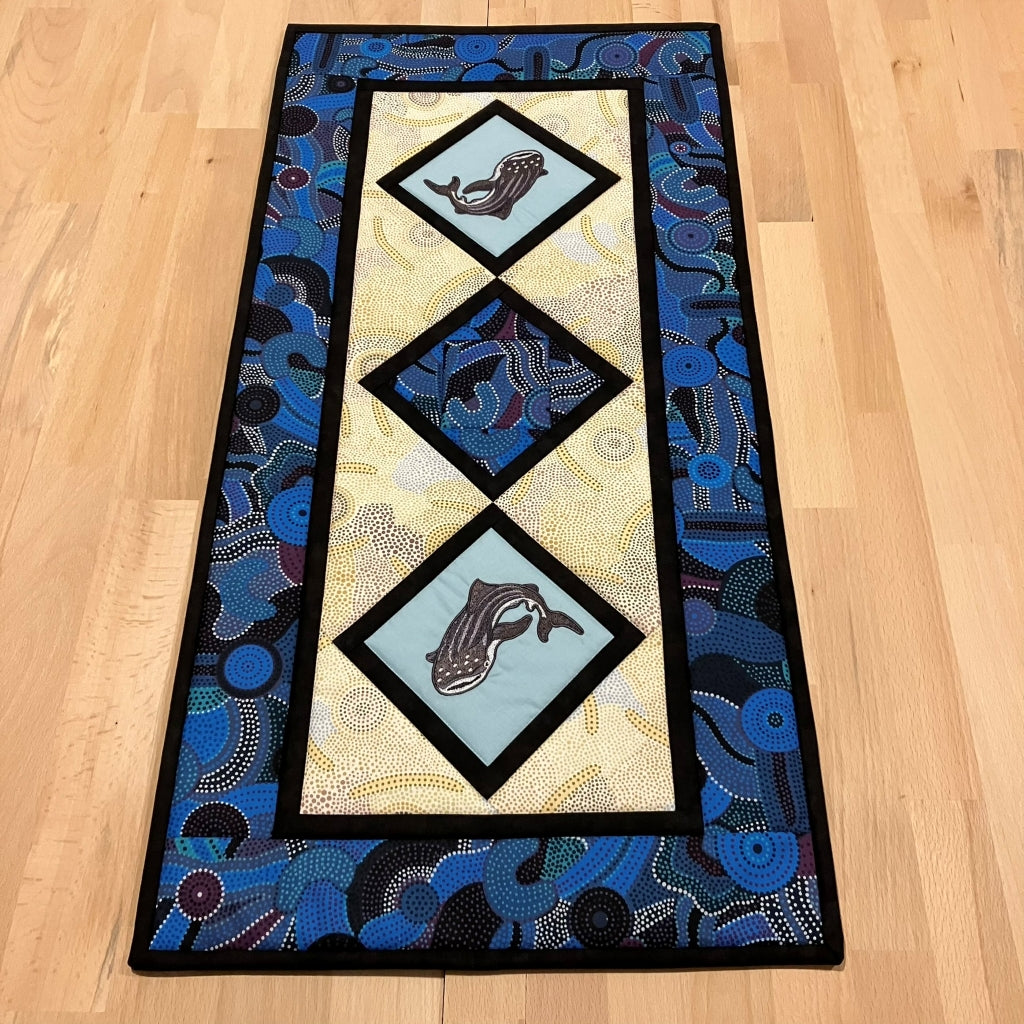 handmade Australian native quilted - whale shark & humpback whale