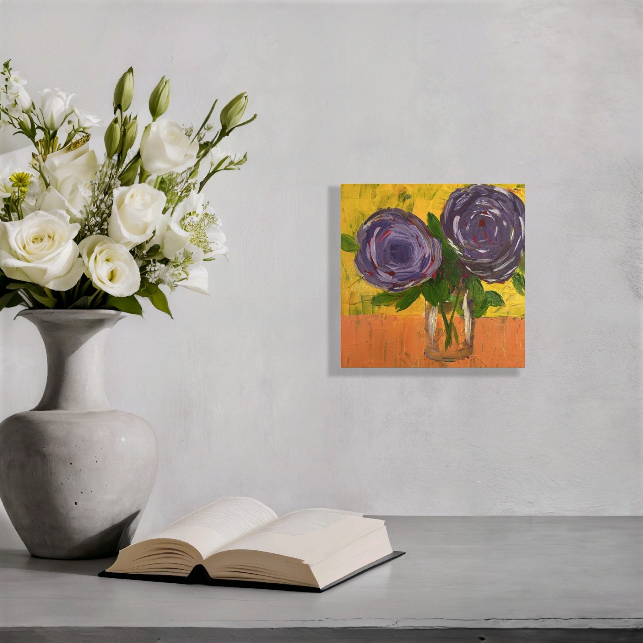 Purple Posie Floral Abstract Wall Art