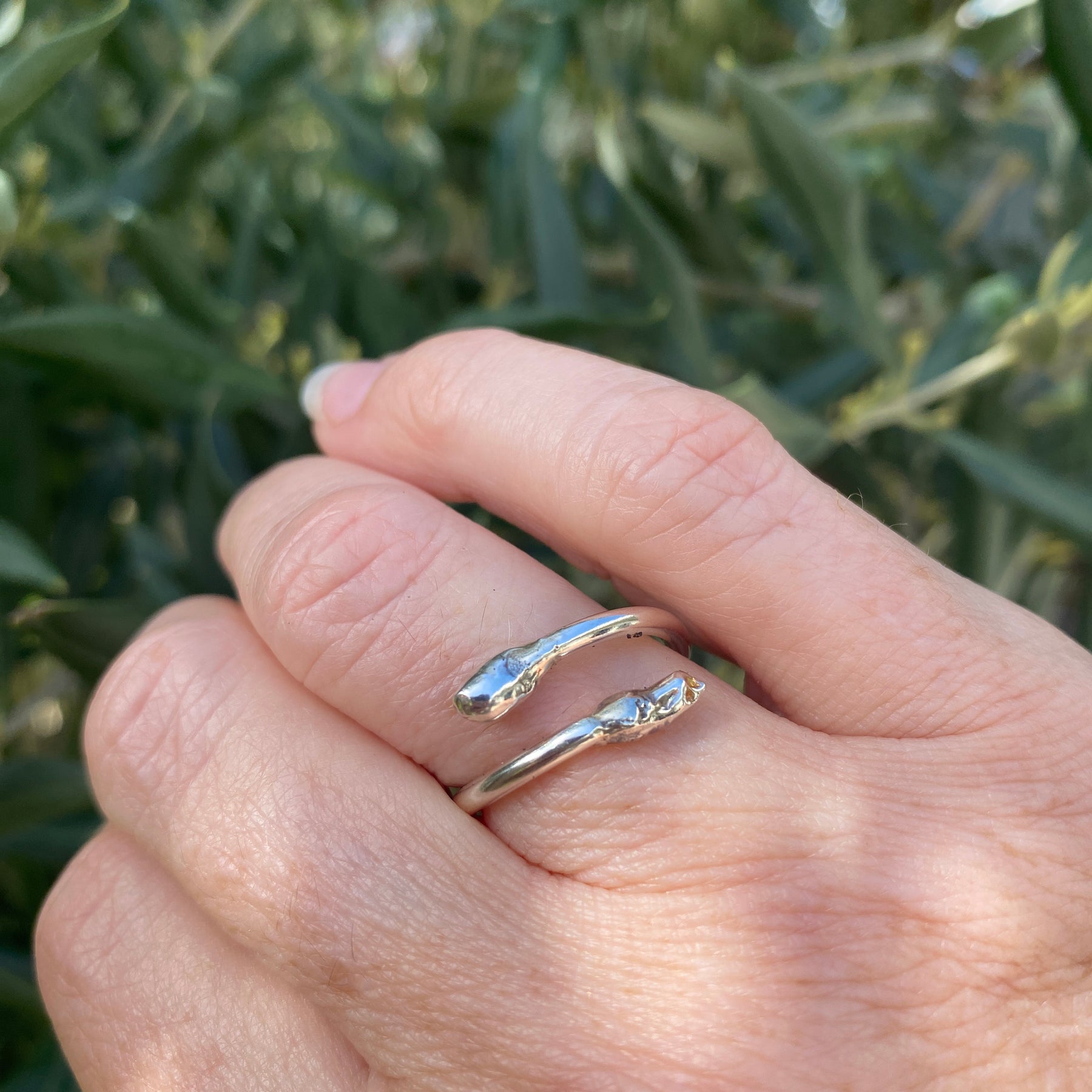Water Cast Open Ring – Sterling Silver – Size N