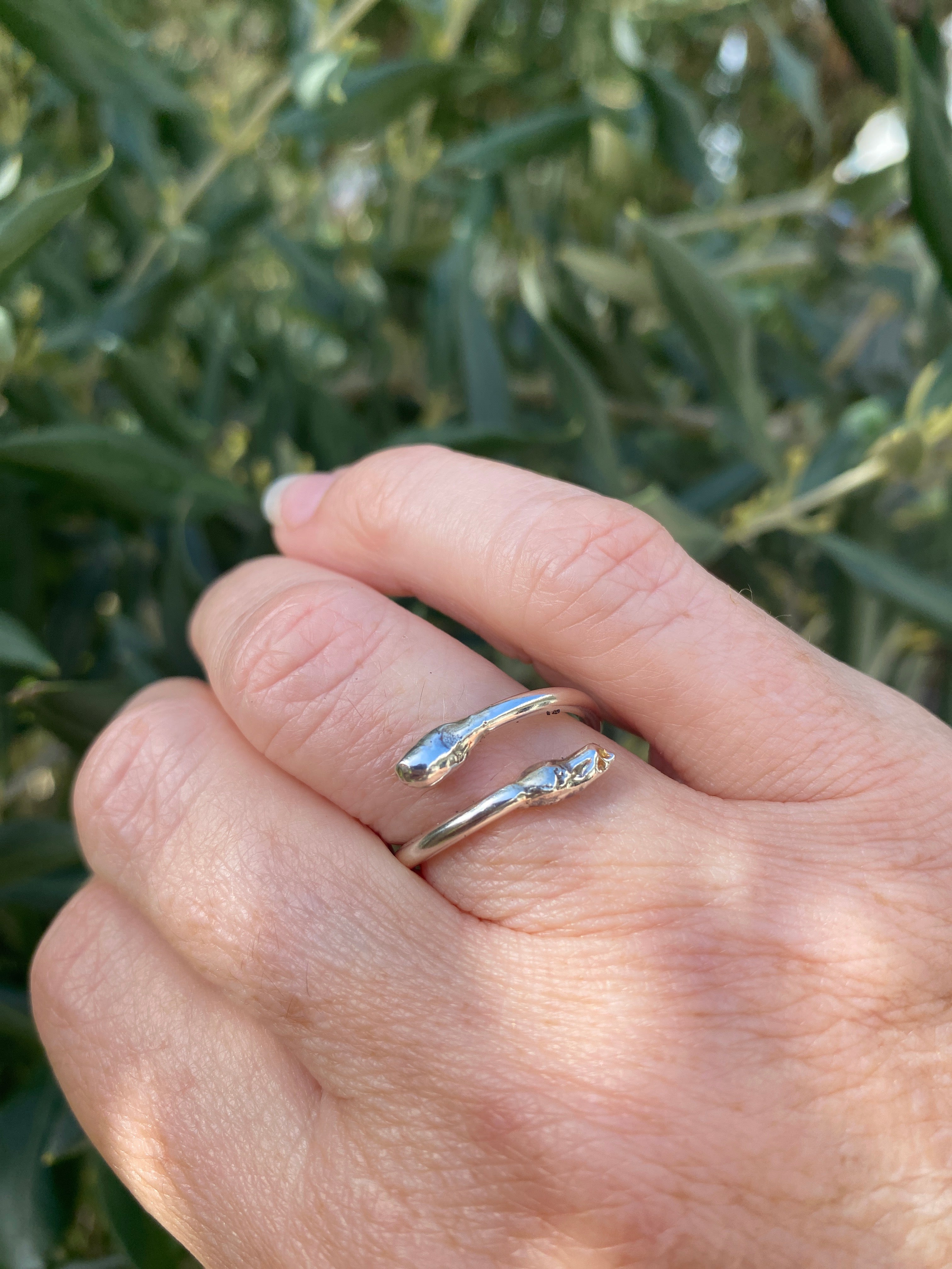 Water Cast Open Ring – Sterling Silver – Size N
