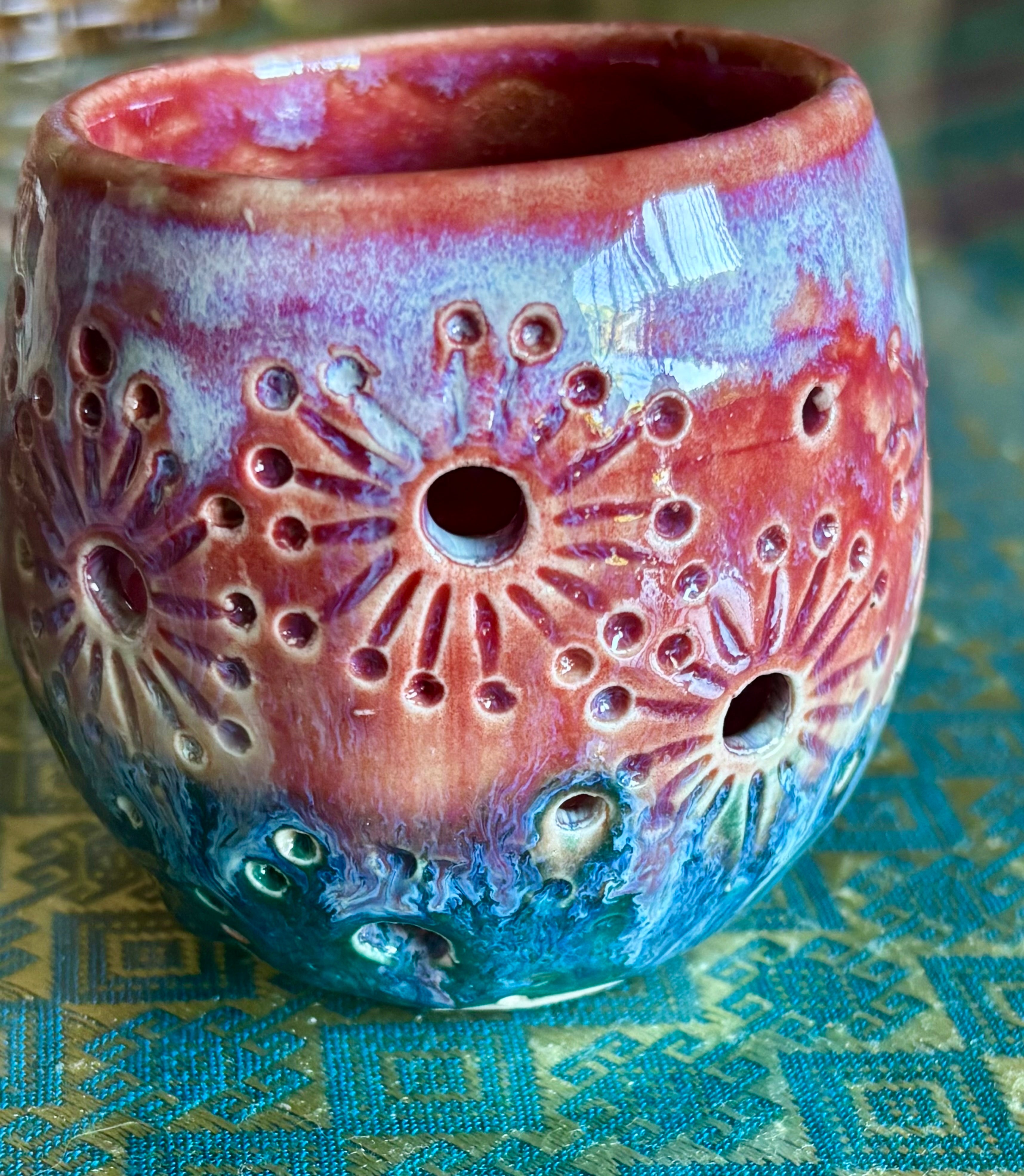 Handmade pottery tea light holders
