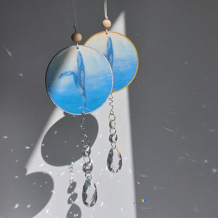 Humpback Whale Art, Crystal Suncatcher, Wall Window Hanging